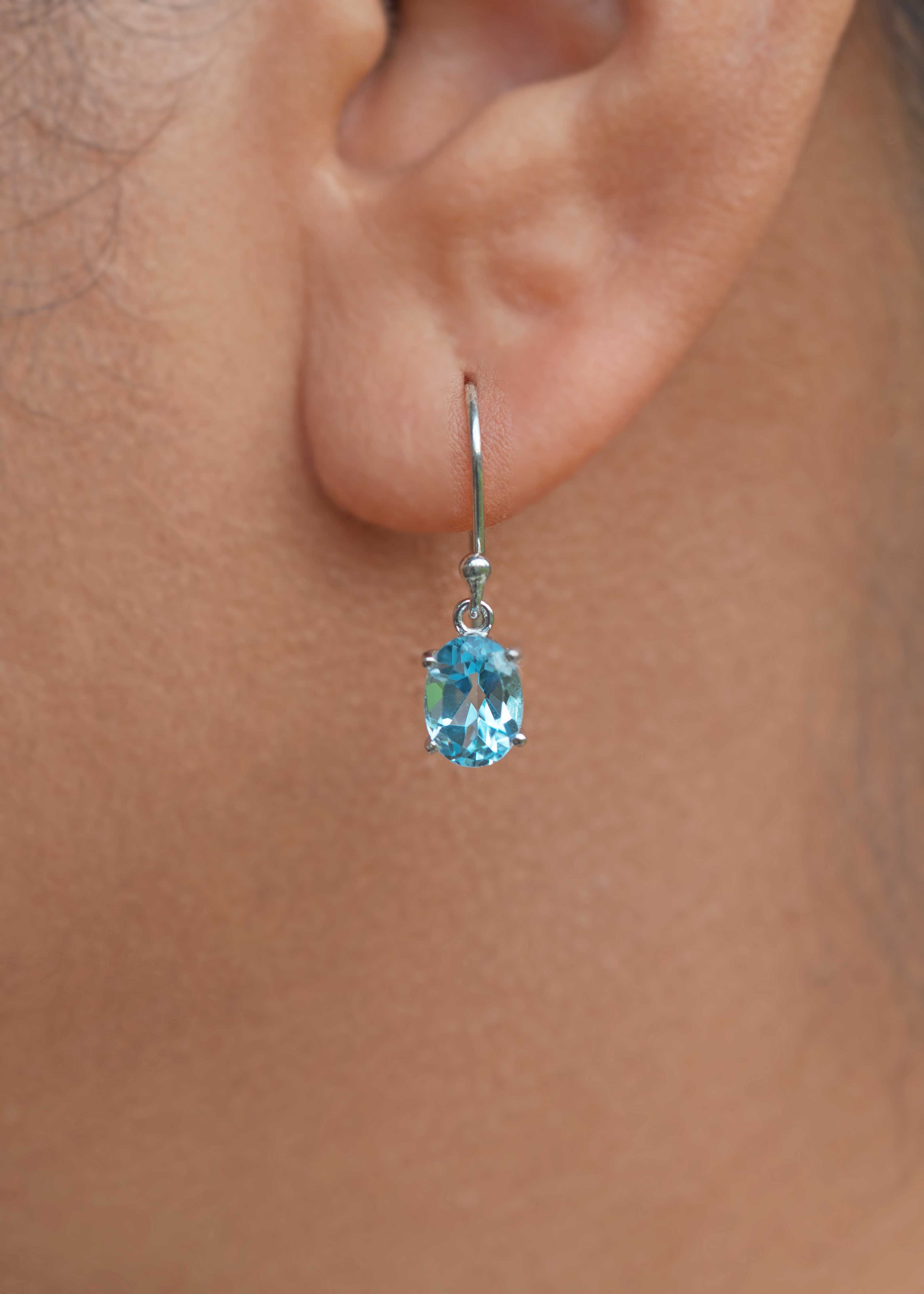 blue topaz dangle earrings