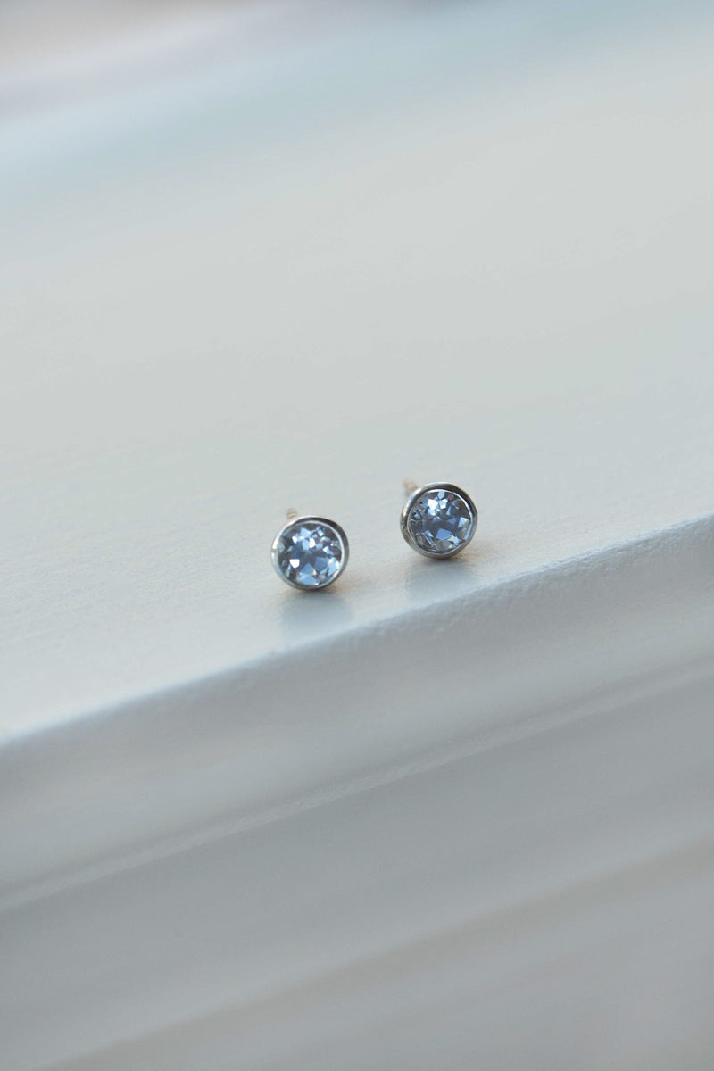 blue topaz studs sterling silver earrings