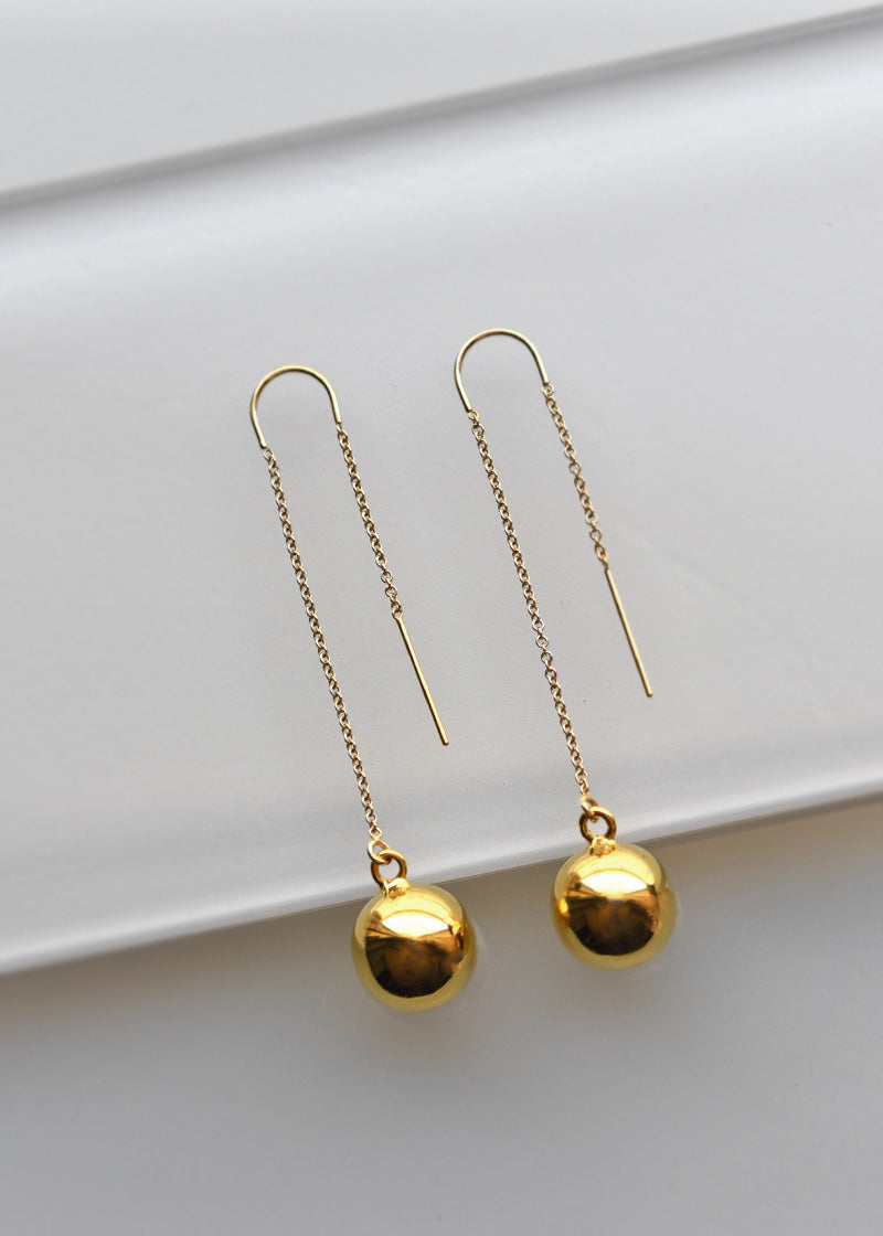 Bold threader earrings, gold threaders, long dangle earrings, Minimalist gold earrings