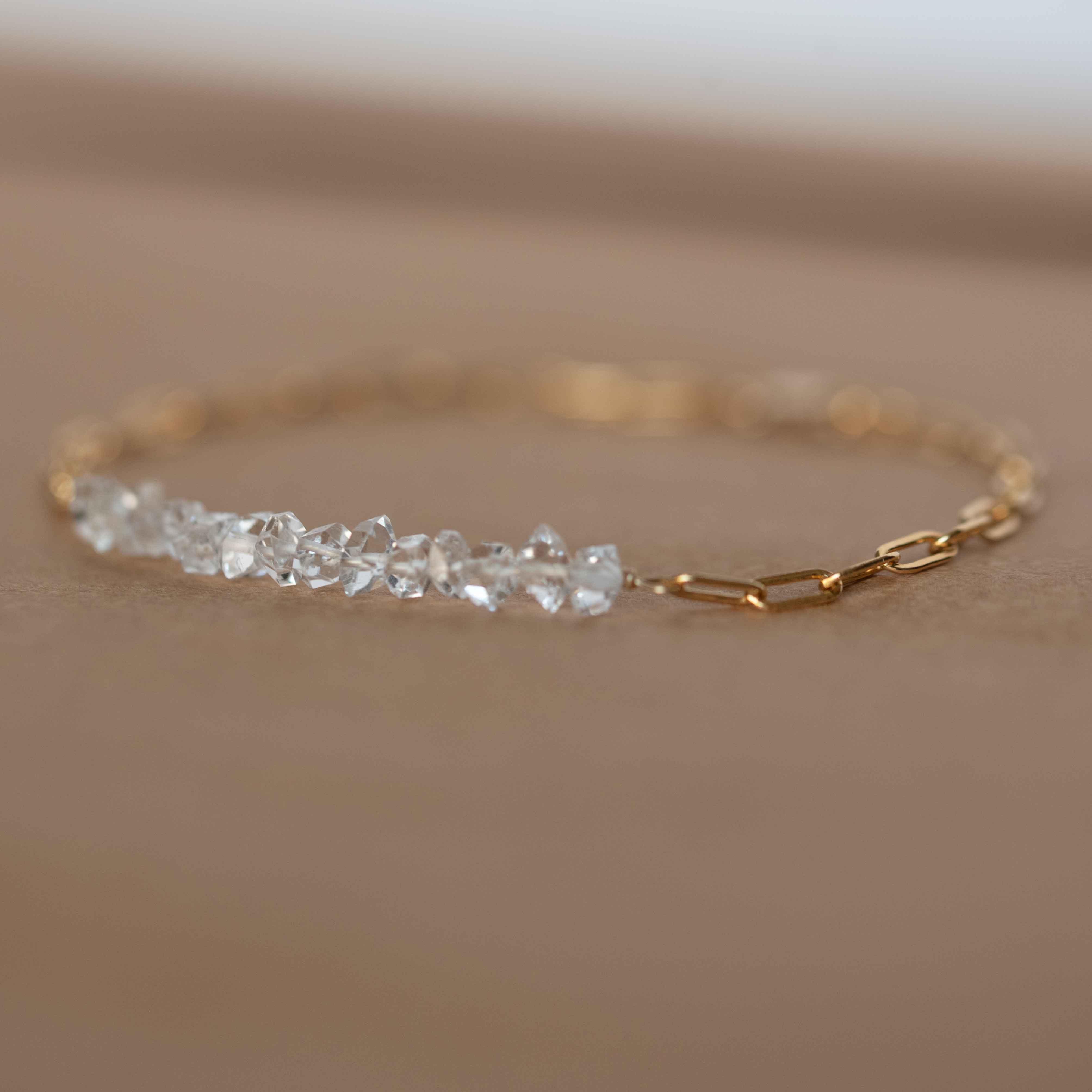 Herkimer popular Diamond Bangle, Diamond Gold Bracelet