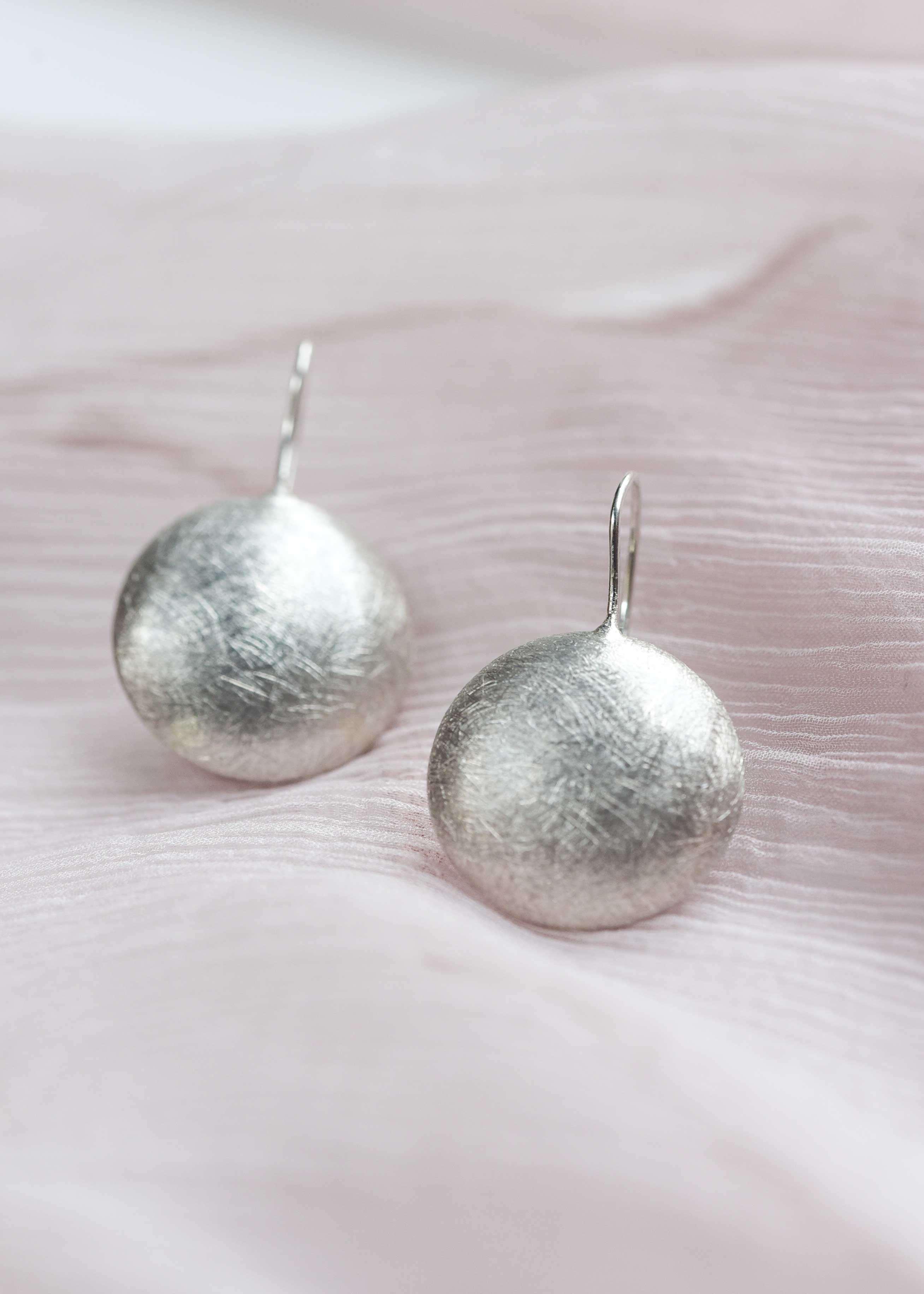 brushed circle earrings, statement earrings wedding