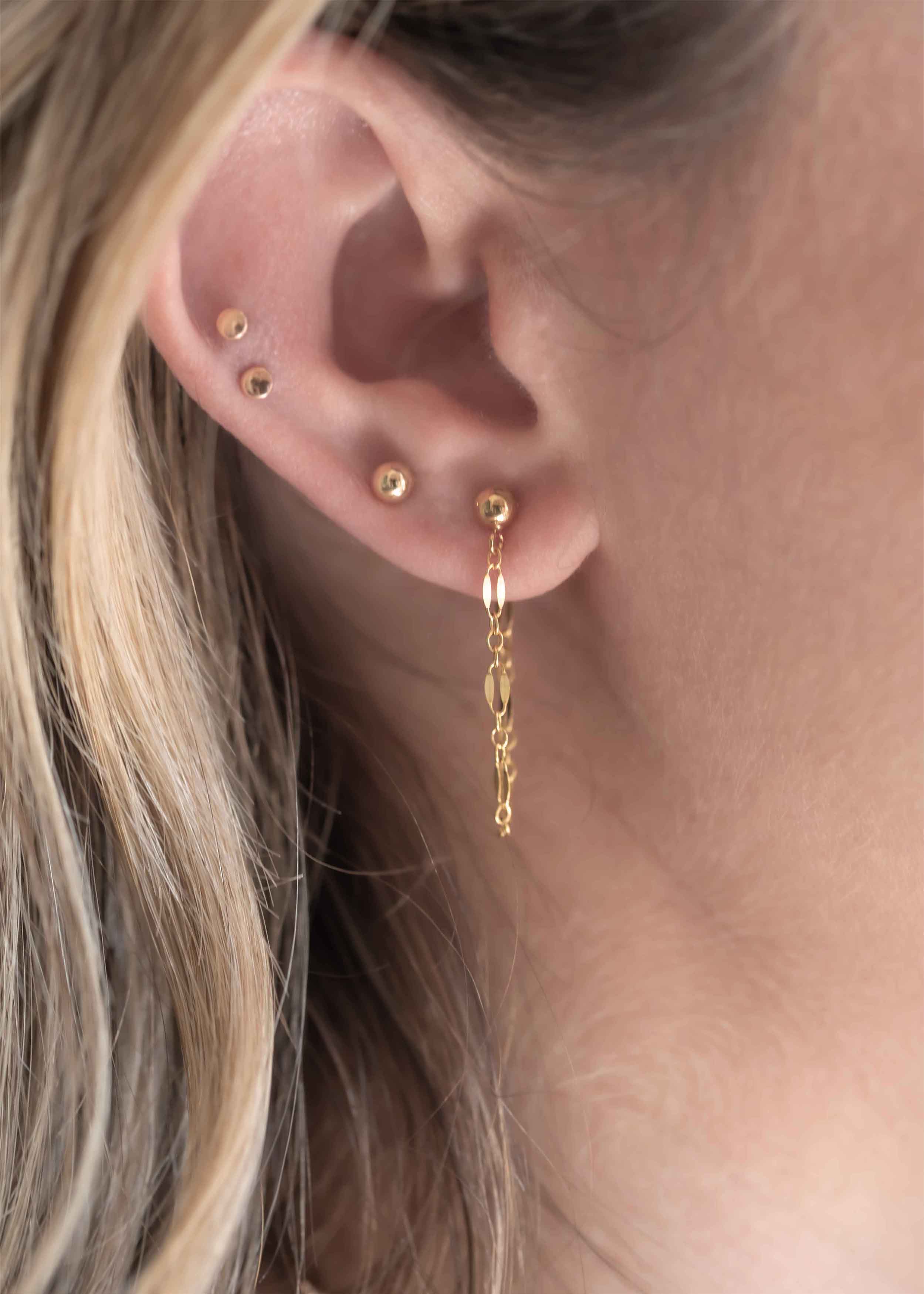 Earrings attached by deals chain