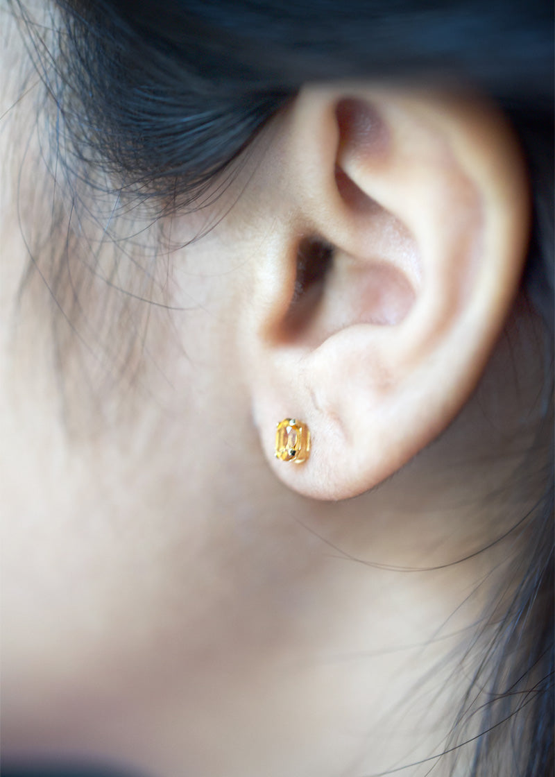 citrine stud earrings