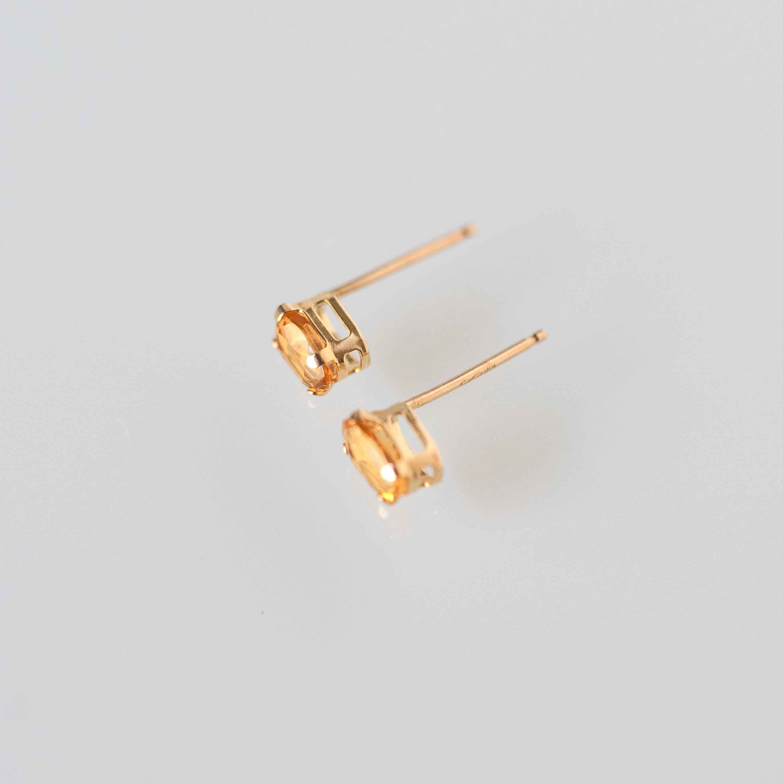 citrine stud earrings