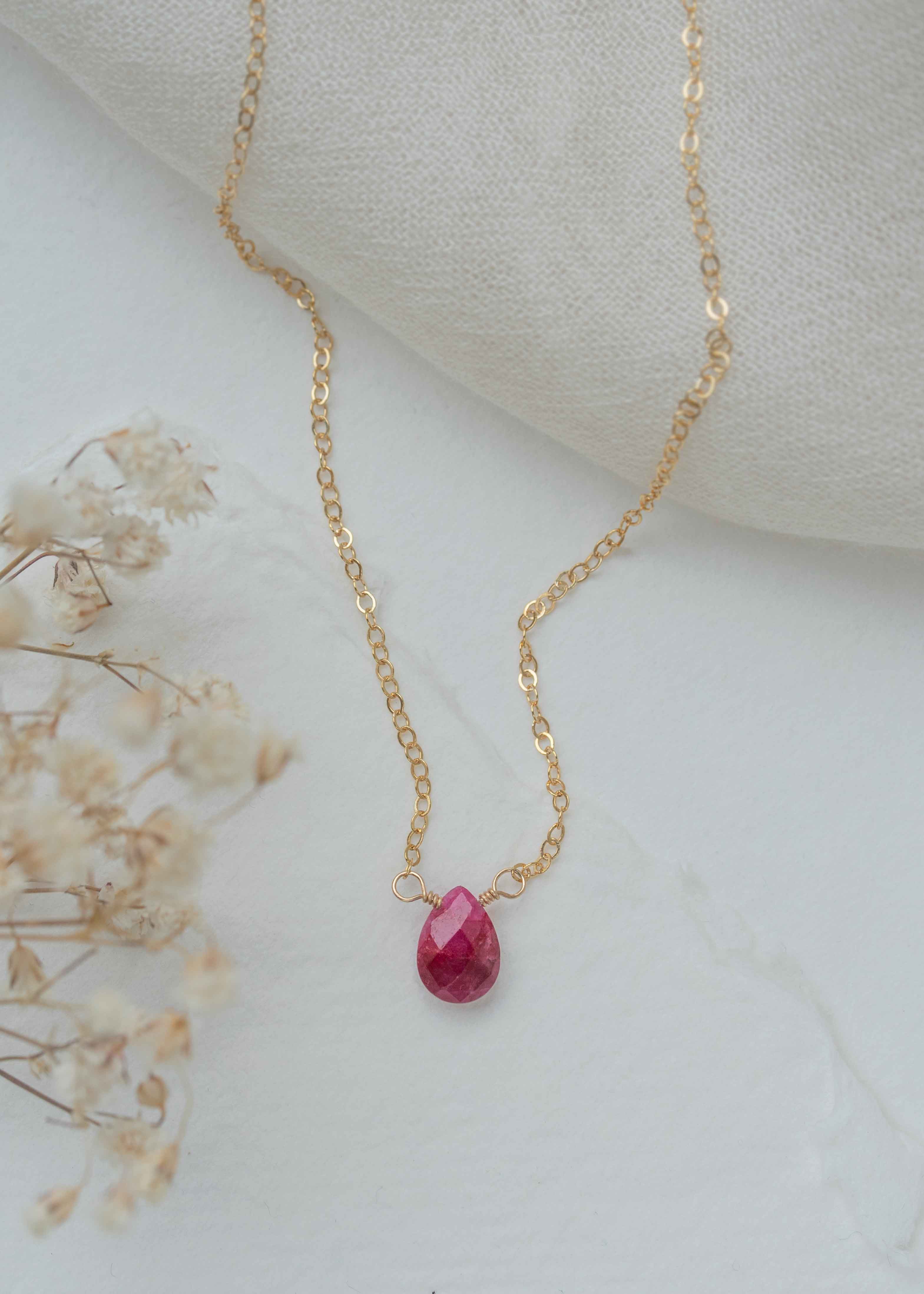 genuine ruby necklace custom made handmade gifts for july birthday girls
