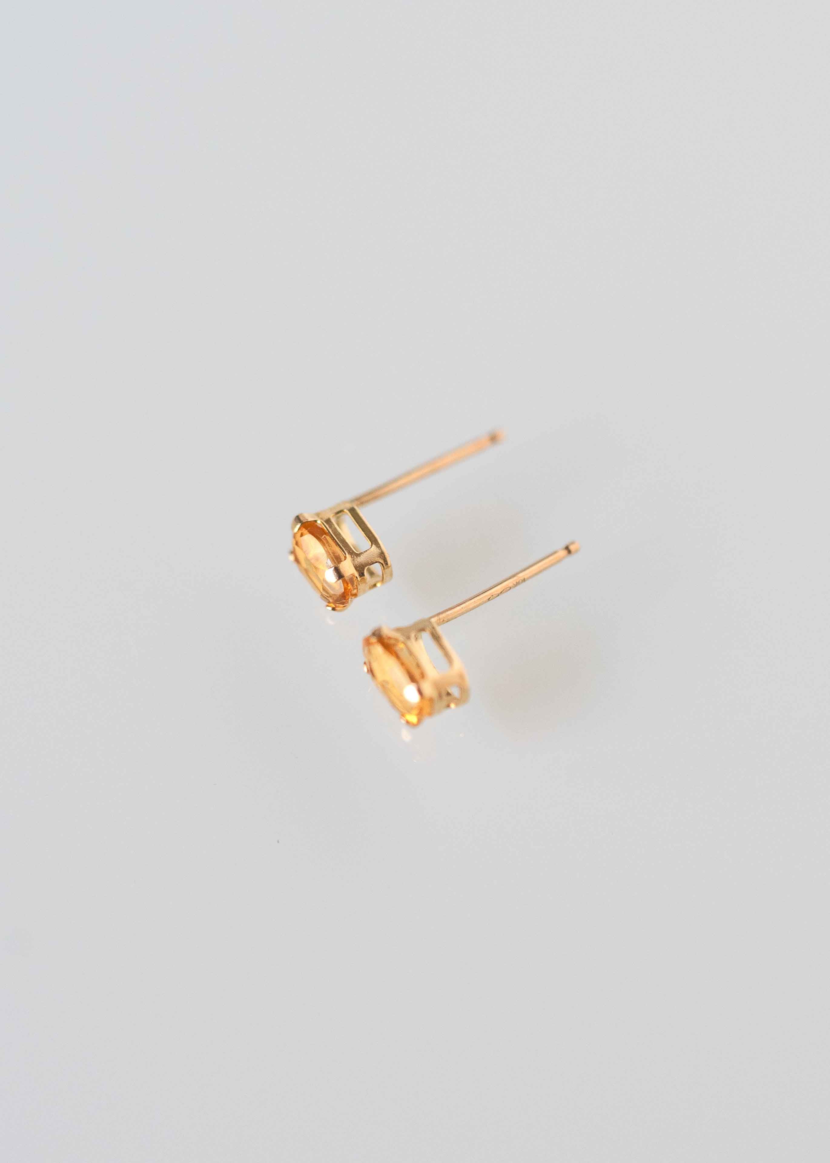 citrine stud earrings