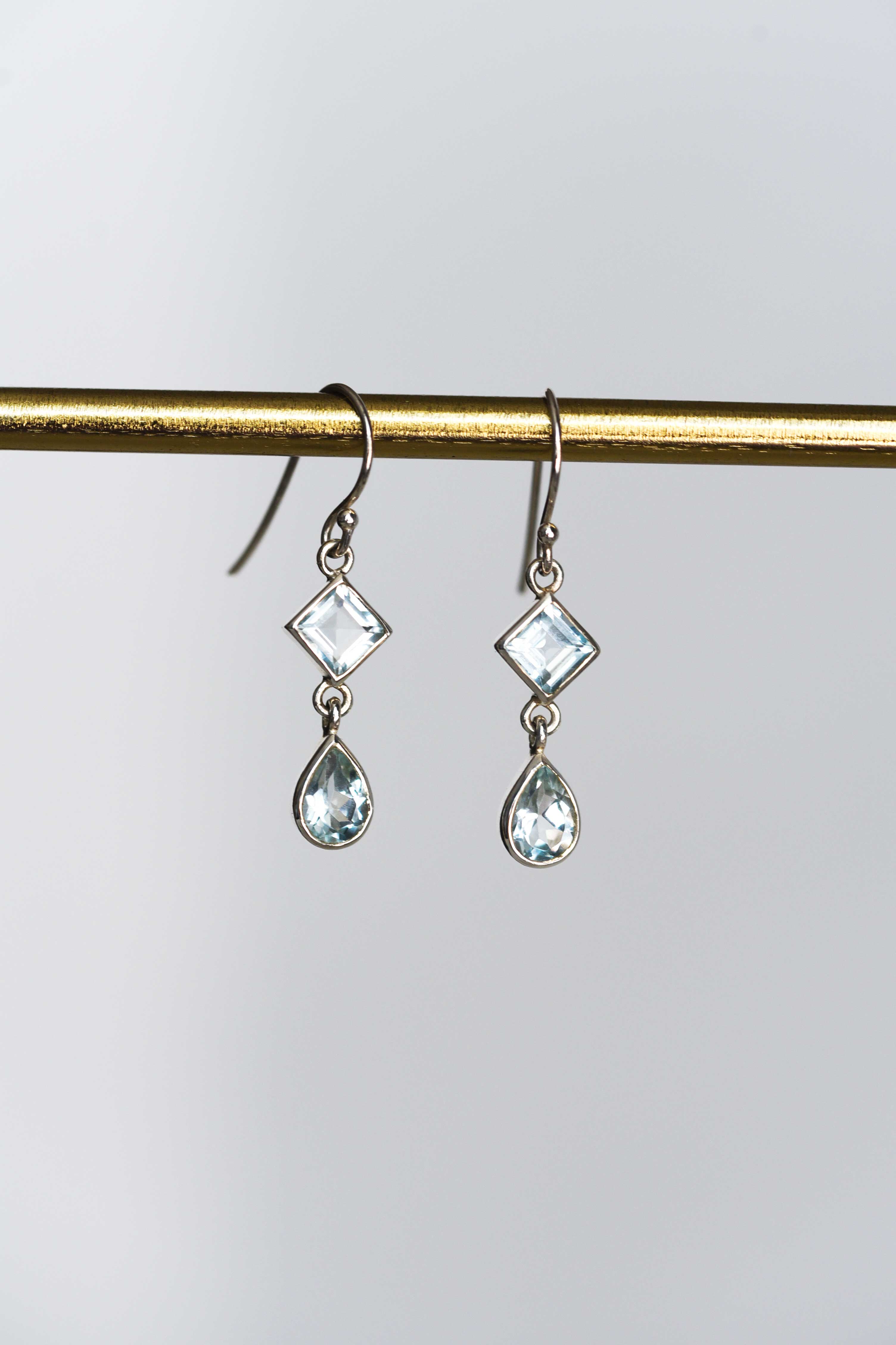 Blue Topaz Dangle Drop Earrings Sterling Silver gifts