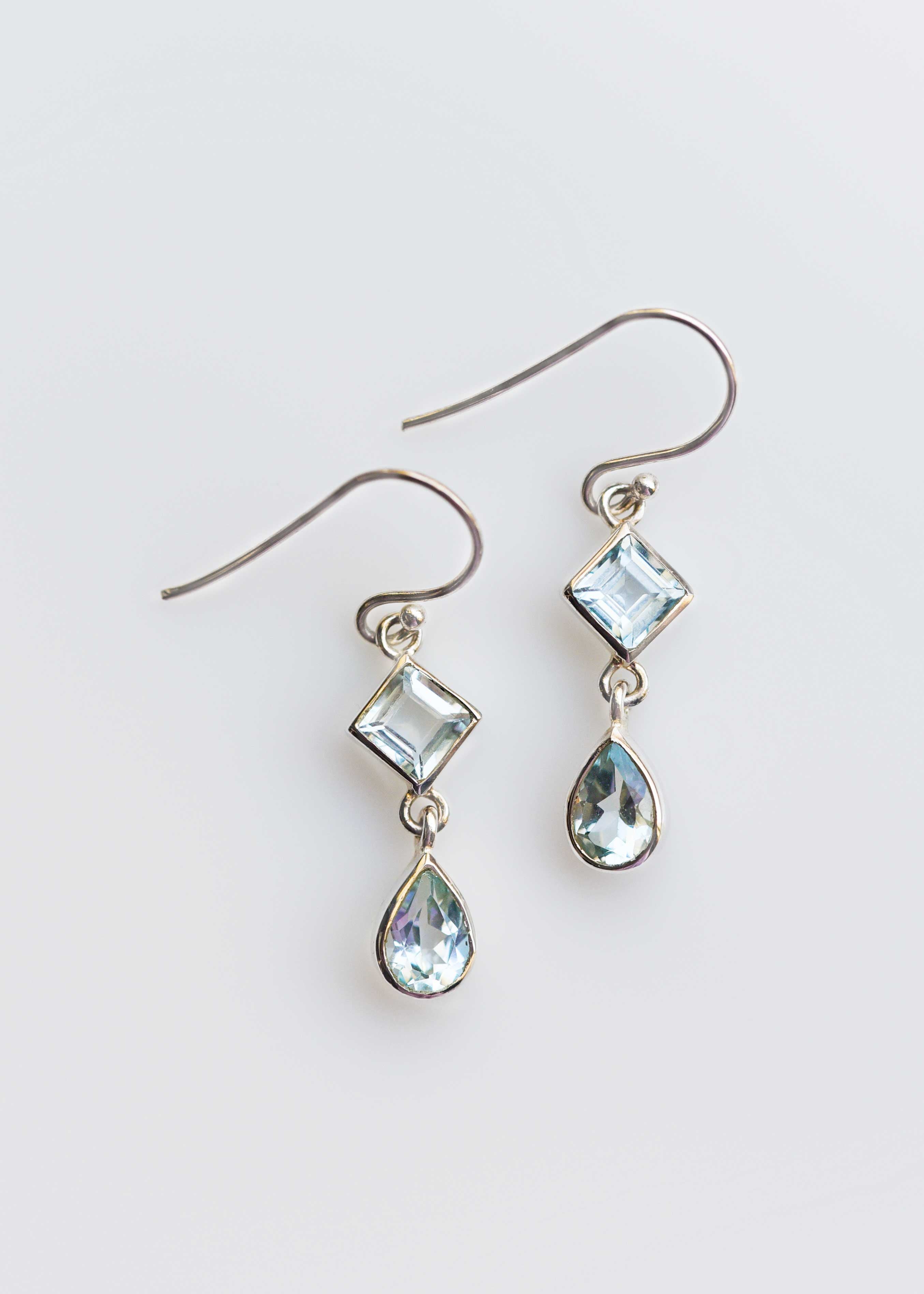 Blue Topaz Dangle Drop Earrings Sterling Silver gifts