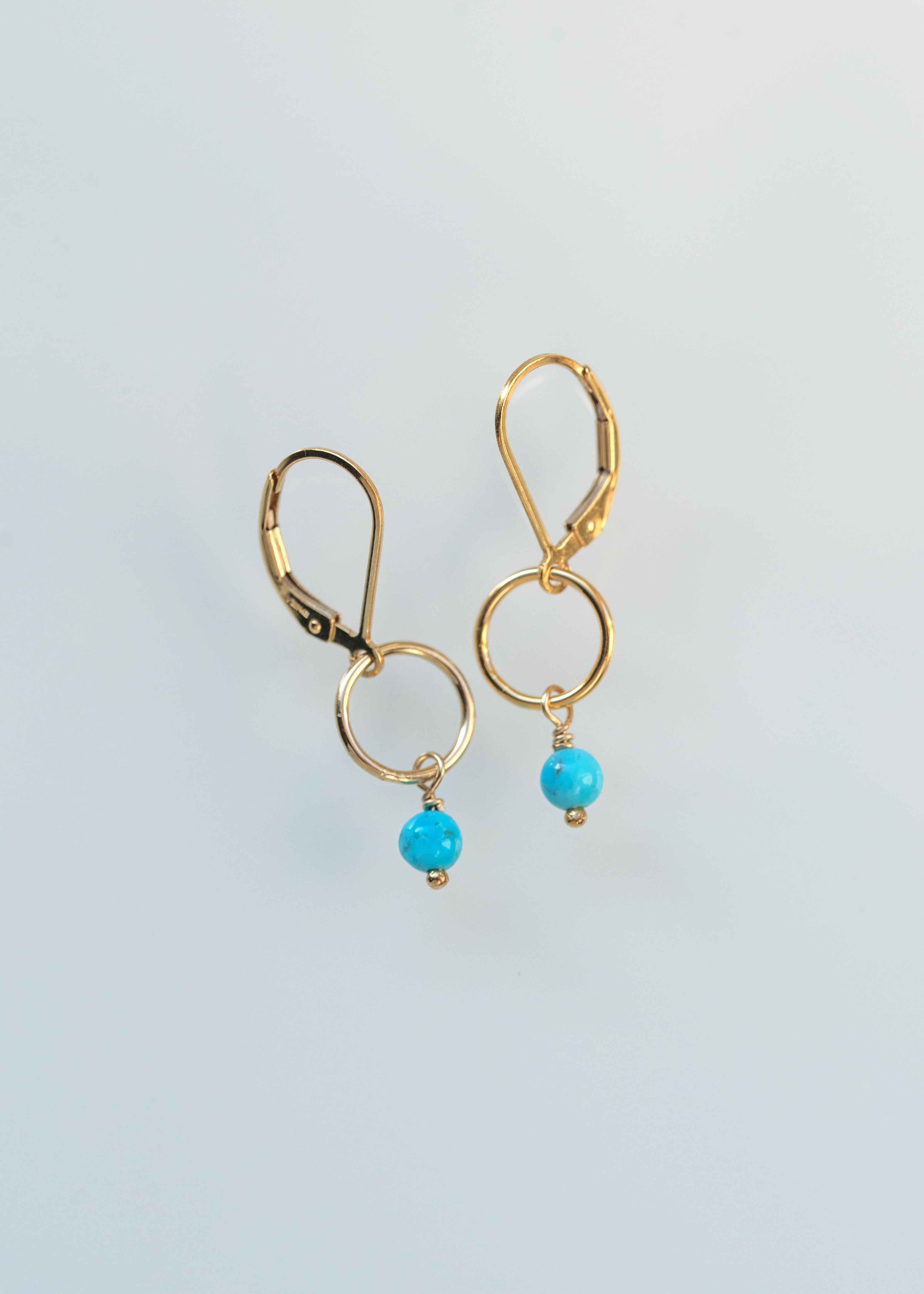 delicate turquoise drop earrings everyday dainty gold  gifts for girls