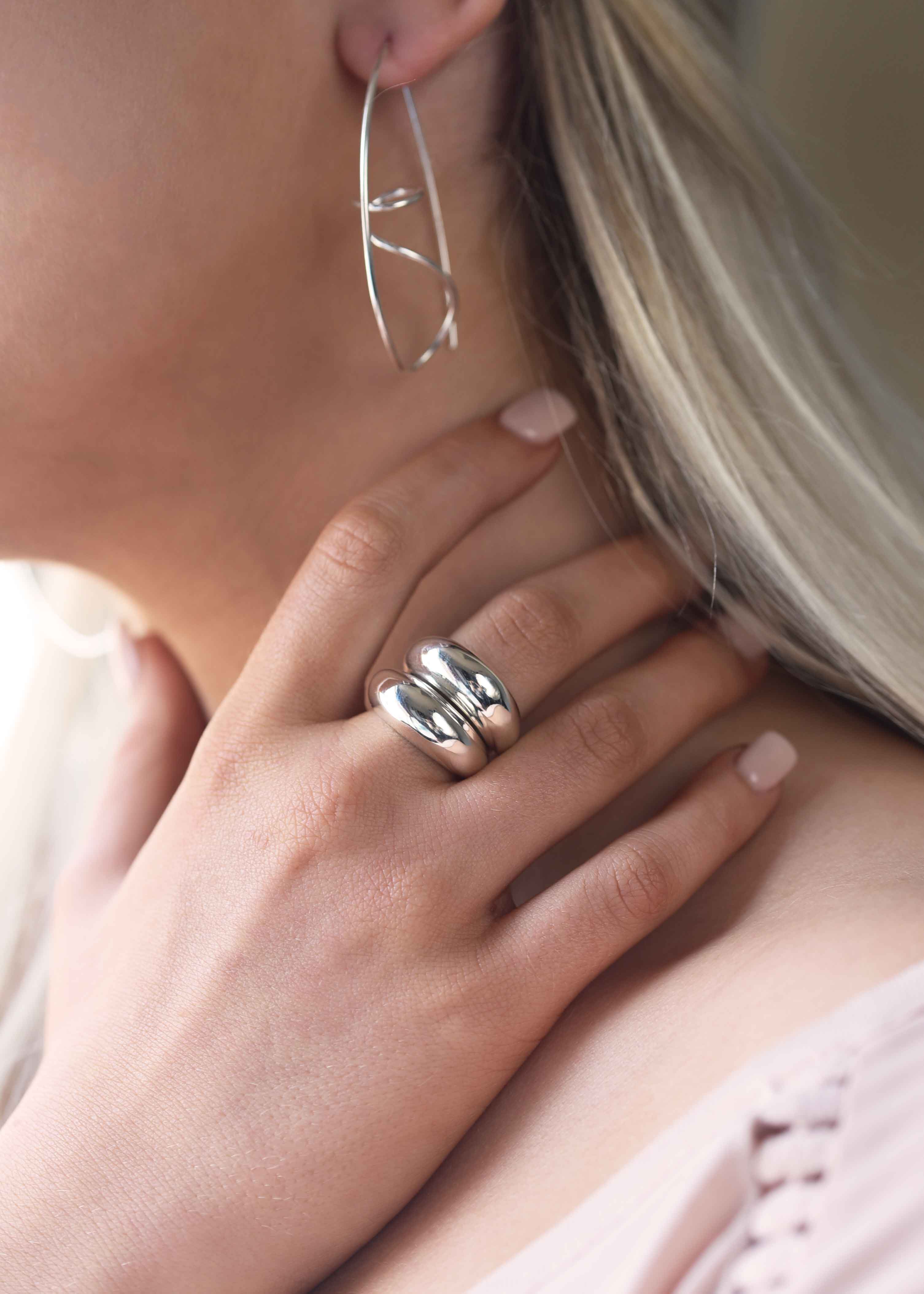 Sterling Silver Dome Stacked Ring