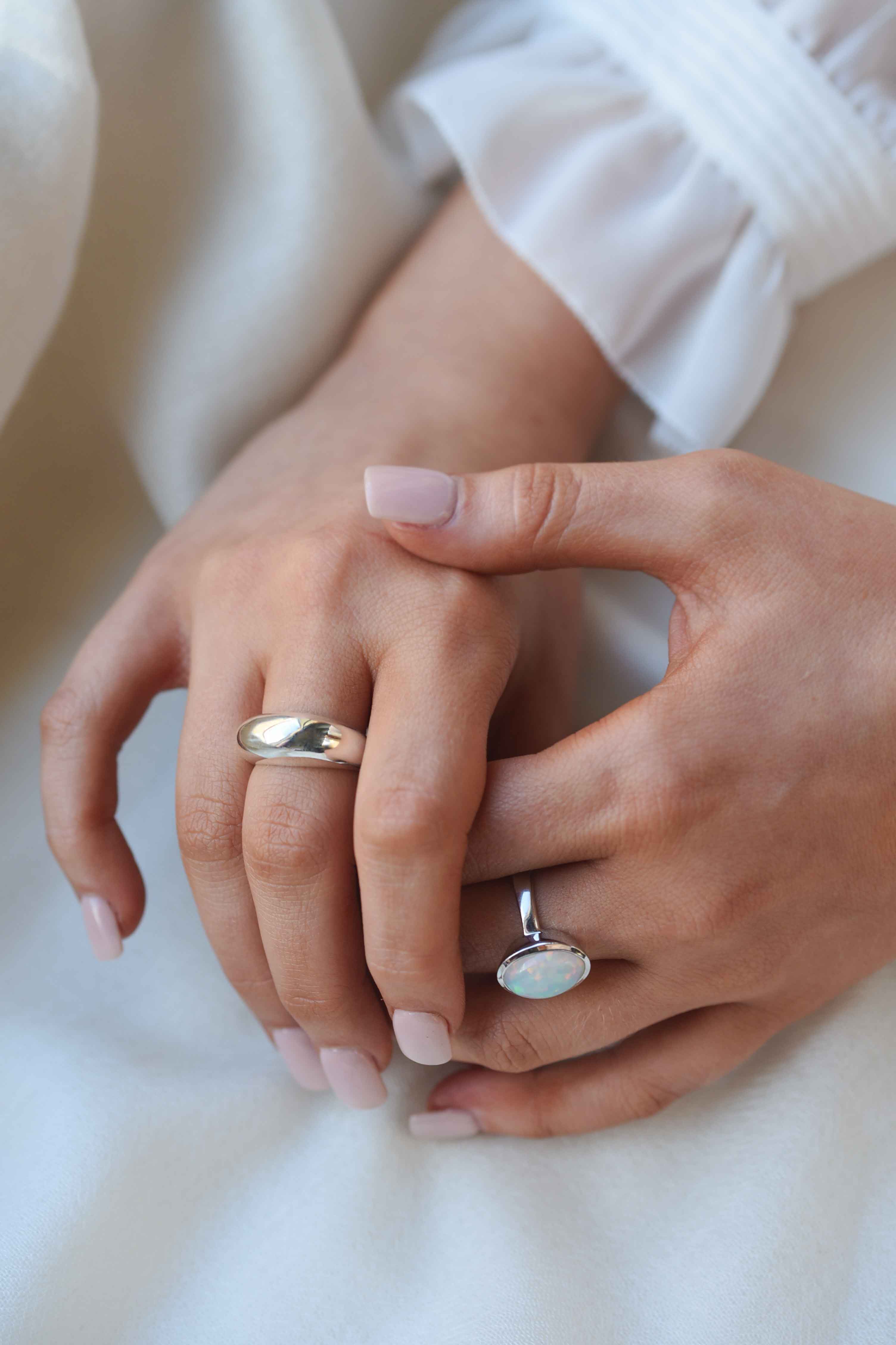 dome ring, silver ring, chunky silver ring, modern ring, big silver ring