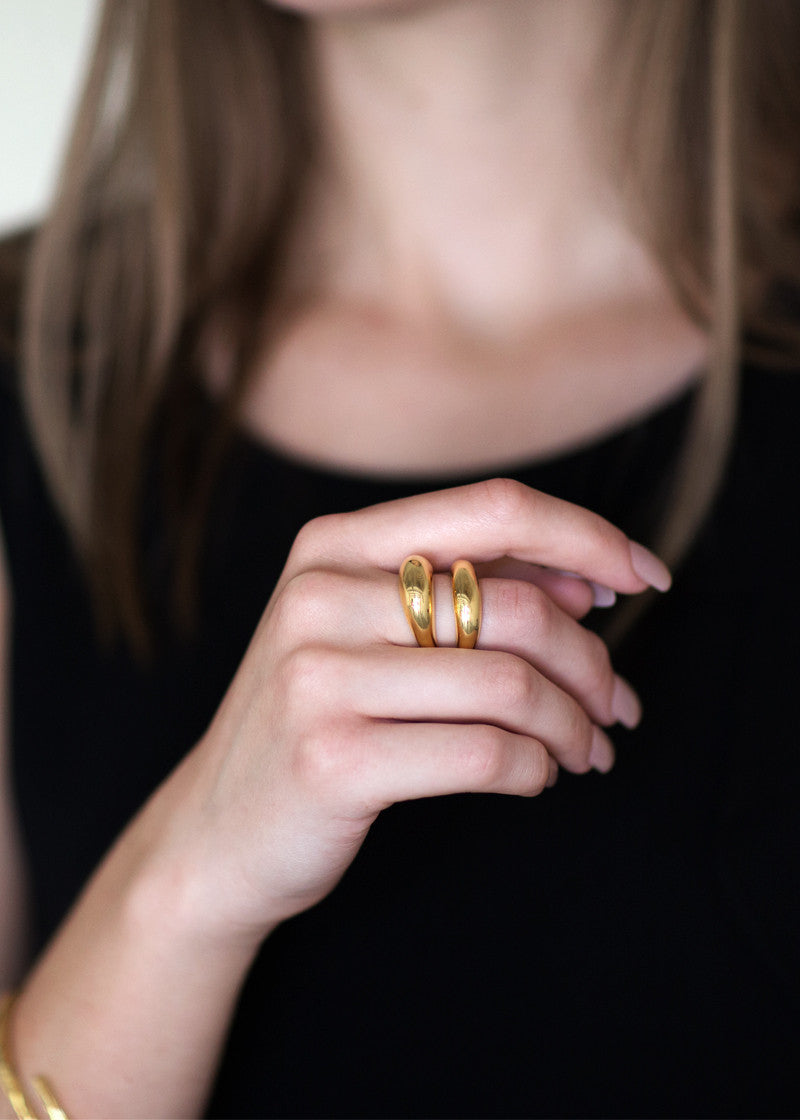 Two Dome Gold Ring