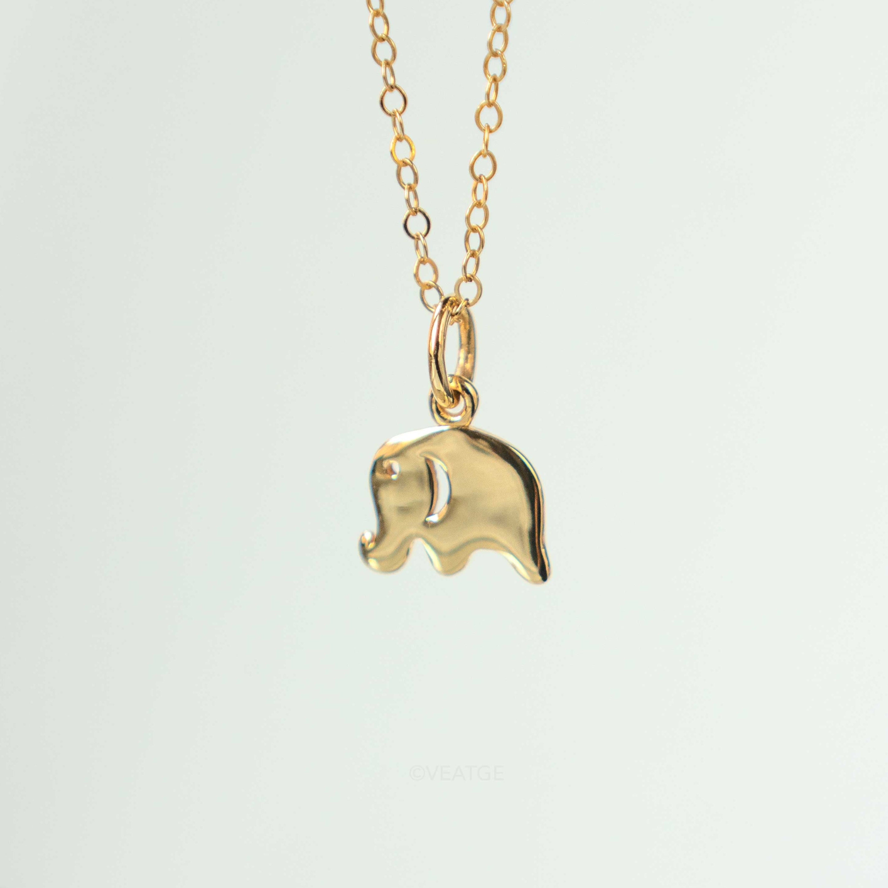 Elephant Charm Pendant Gold Dainty Necklace Cute gifts for girlfriend bff Christmas graduation