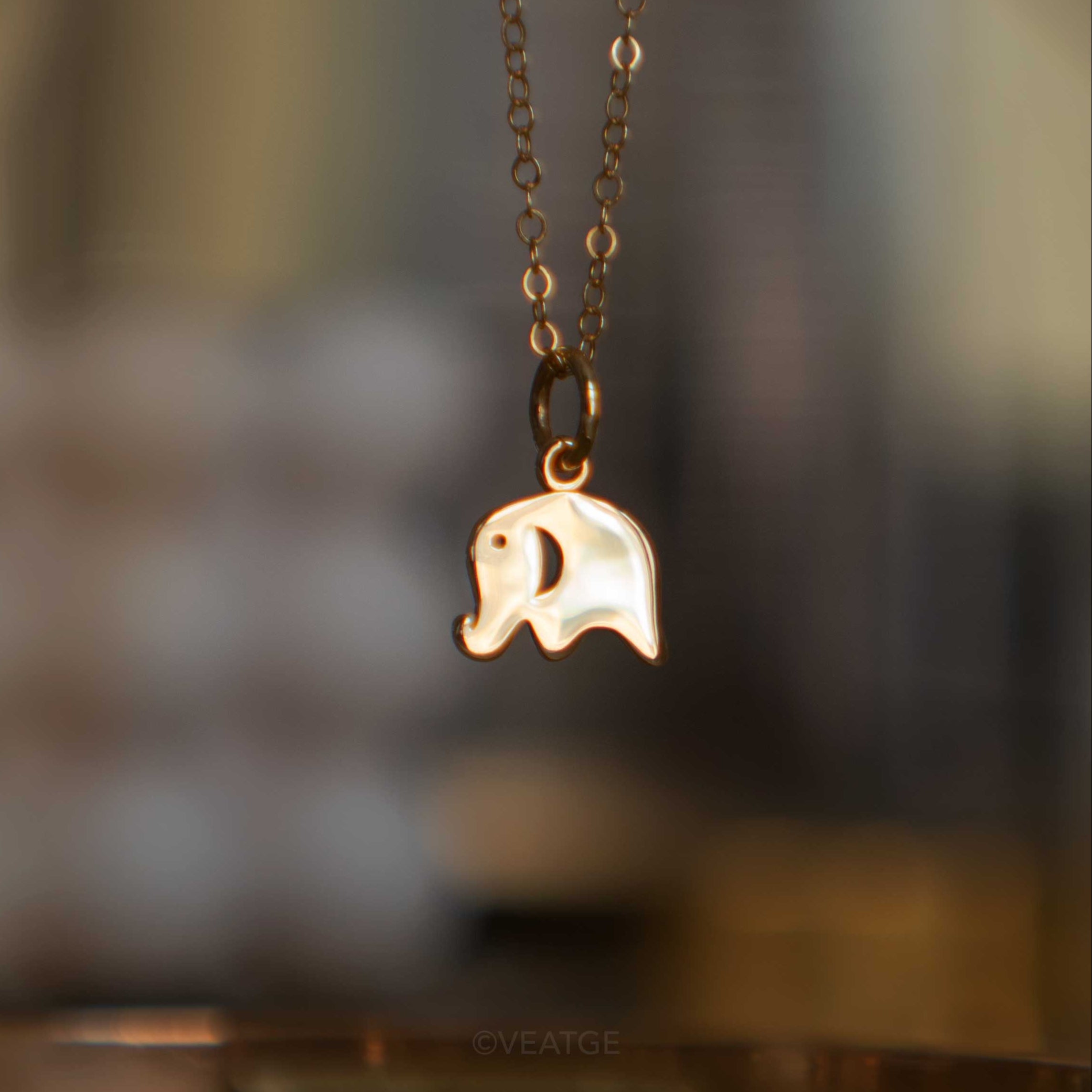 Elephant Charm Pendant Gold Dainty Necklace Cute gifts for girlfriend bff Christmas graduation