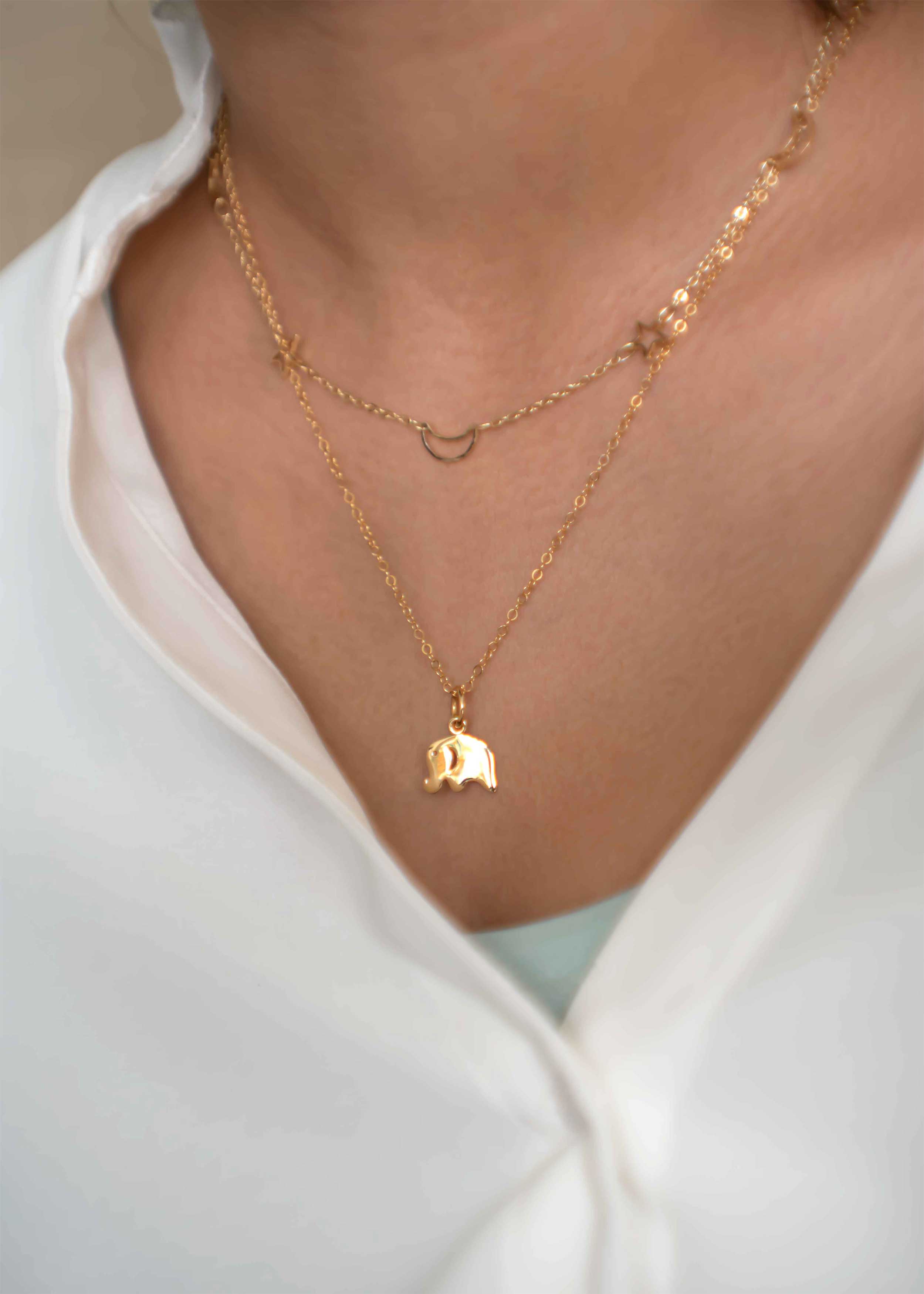 Moon and Star Gold Choker Necklace Celestial Jewelry Gifts for Girls Layering necklaces style