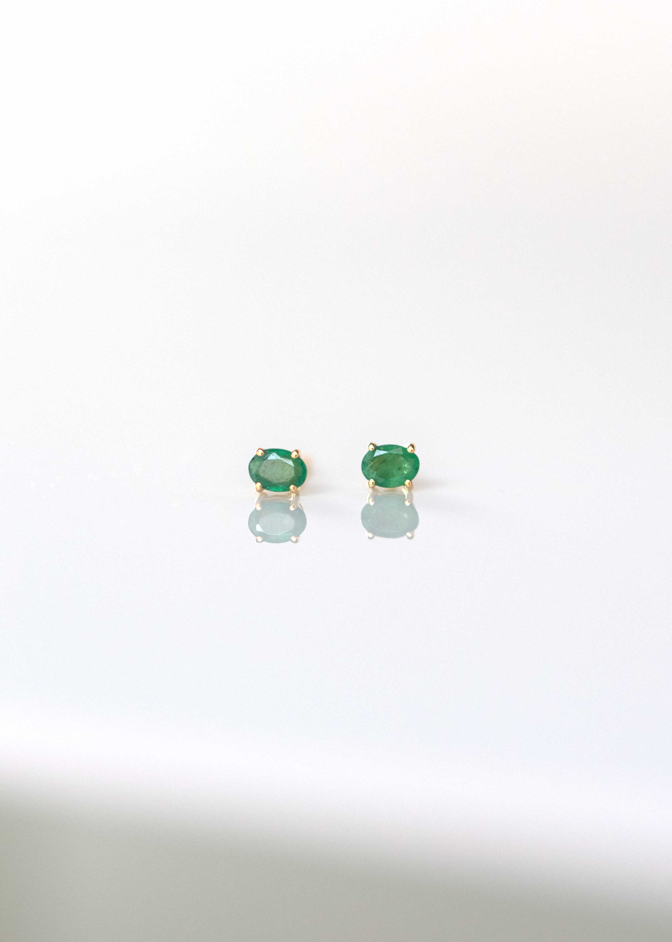 Gemstone earrings, cartilage dainty tiny studs for girls, best gifts, genuine green emerald
