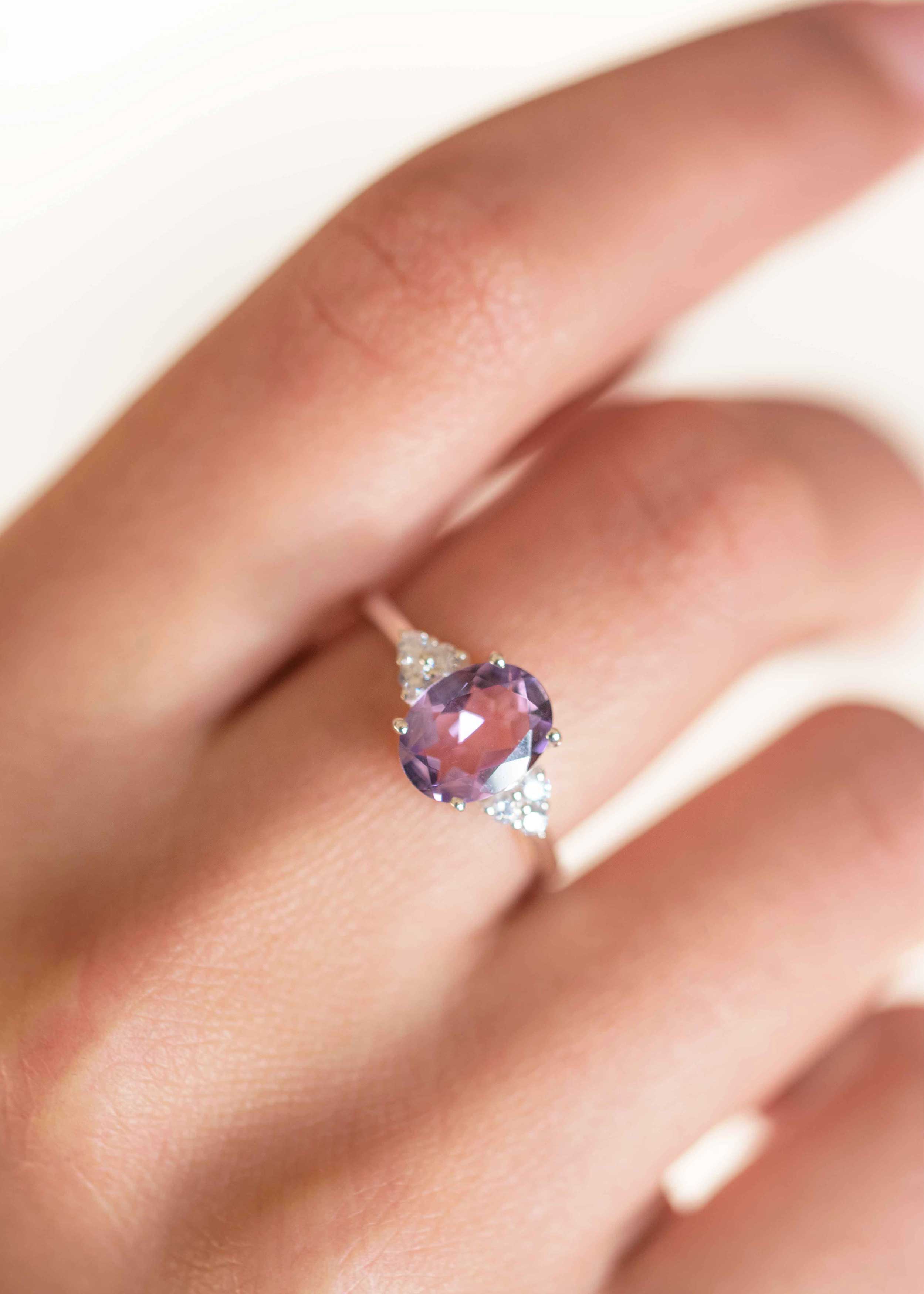 Lovely Opal deals & Genuine Rose De Fleur Amethyst Ring!!!!...Size 6.5 and UP!!!!