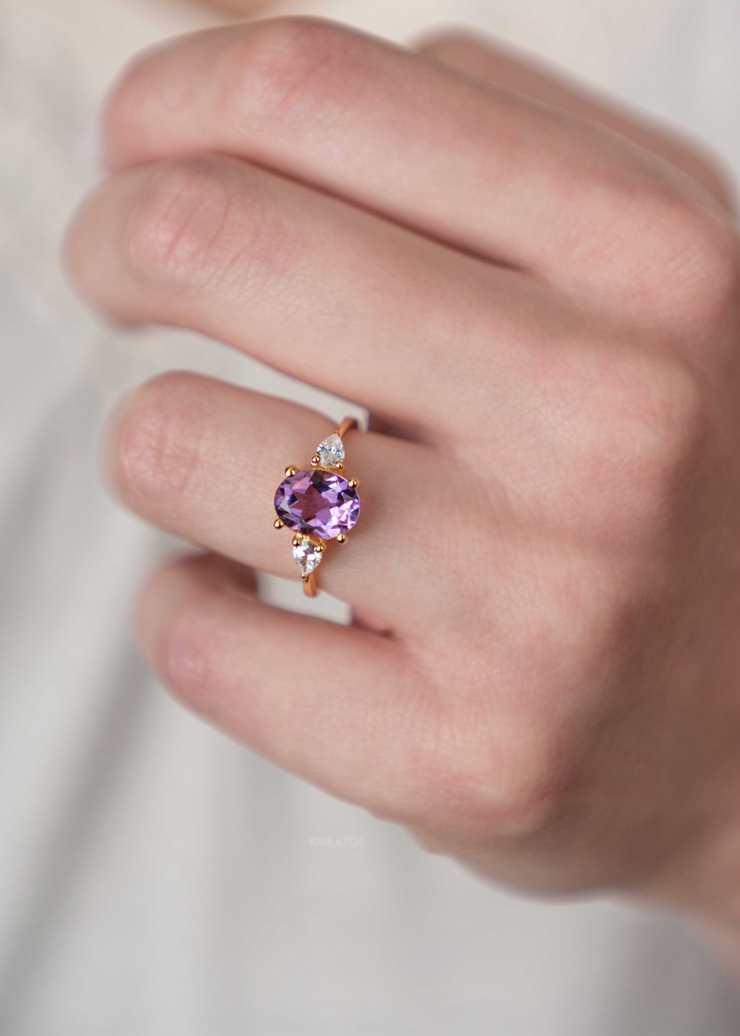 Amethyst Ring 925 Sterling Silver Gold Engagement Proposal Anniversary Birthday February Birthstone Ring Rings Gifts for Women Girlfriend Promise Rings