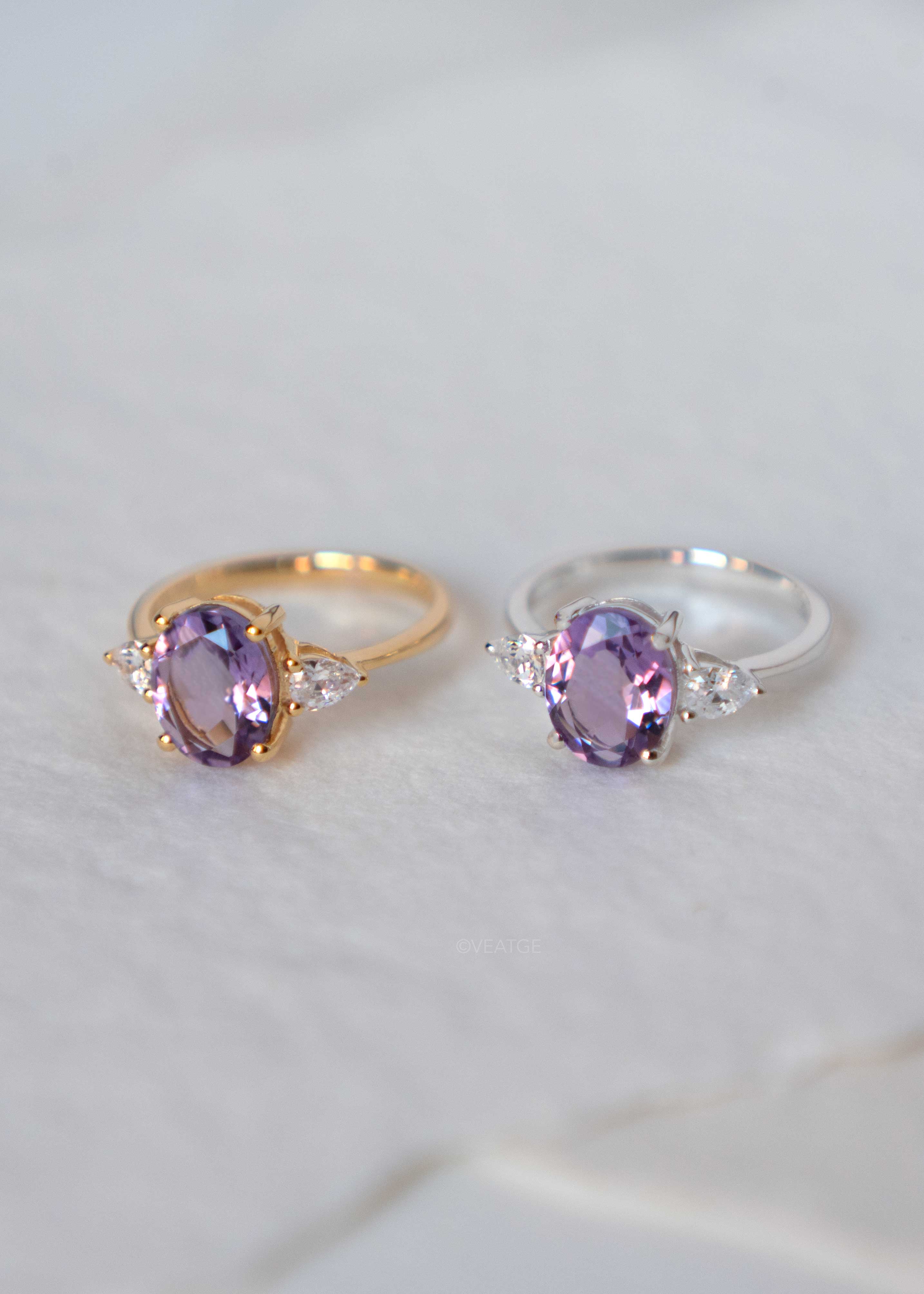 Amethyst Ring 925 Sterling Silver Gold Engagement Proposal Anniversary Birthday February Birthstone Ring Rings Gifts for Women Girlfriend Promise Rings Florence