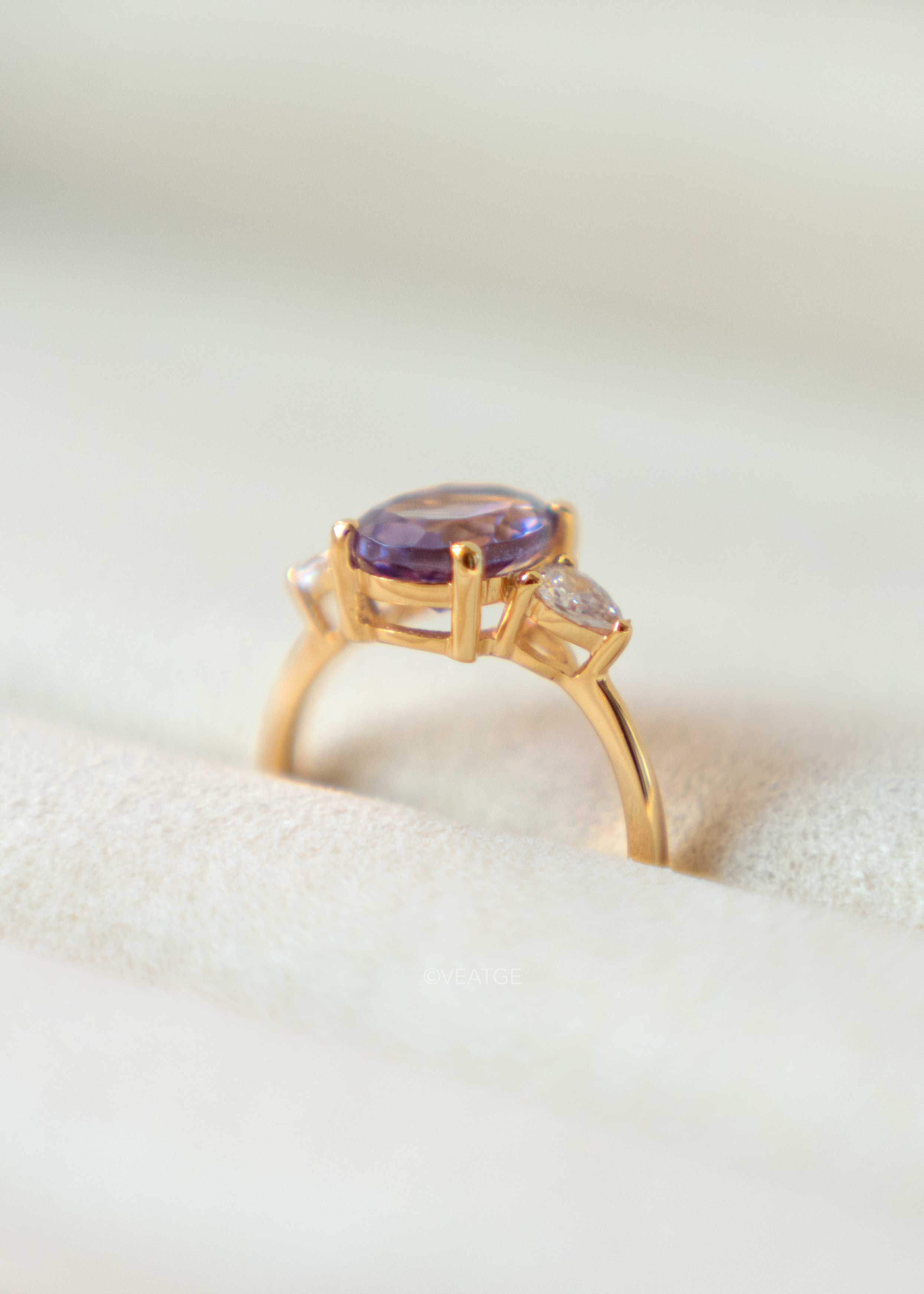 Amethyst Ring 925 Sterling Silver Gold Engagement Proposal Anniversary Birthday February Birthstone Ring Rings Gifts for Women Girlfriend Promise Rings