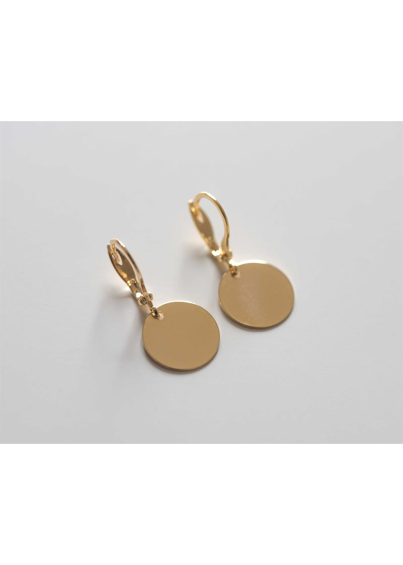 gold disc earrings medium, simple gold earrings