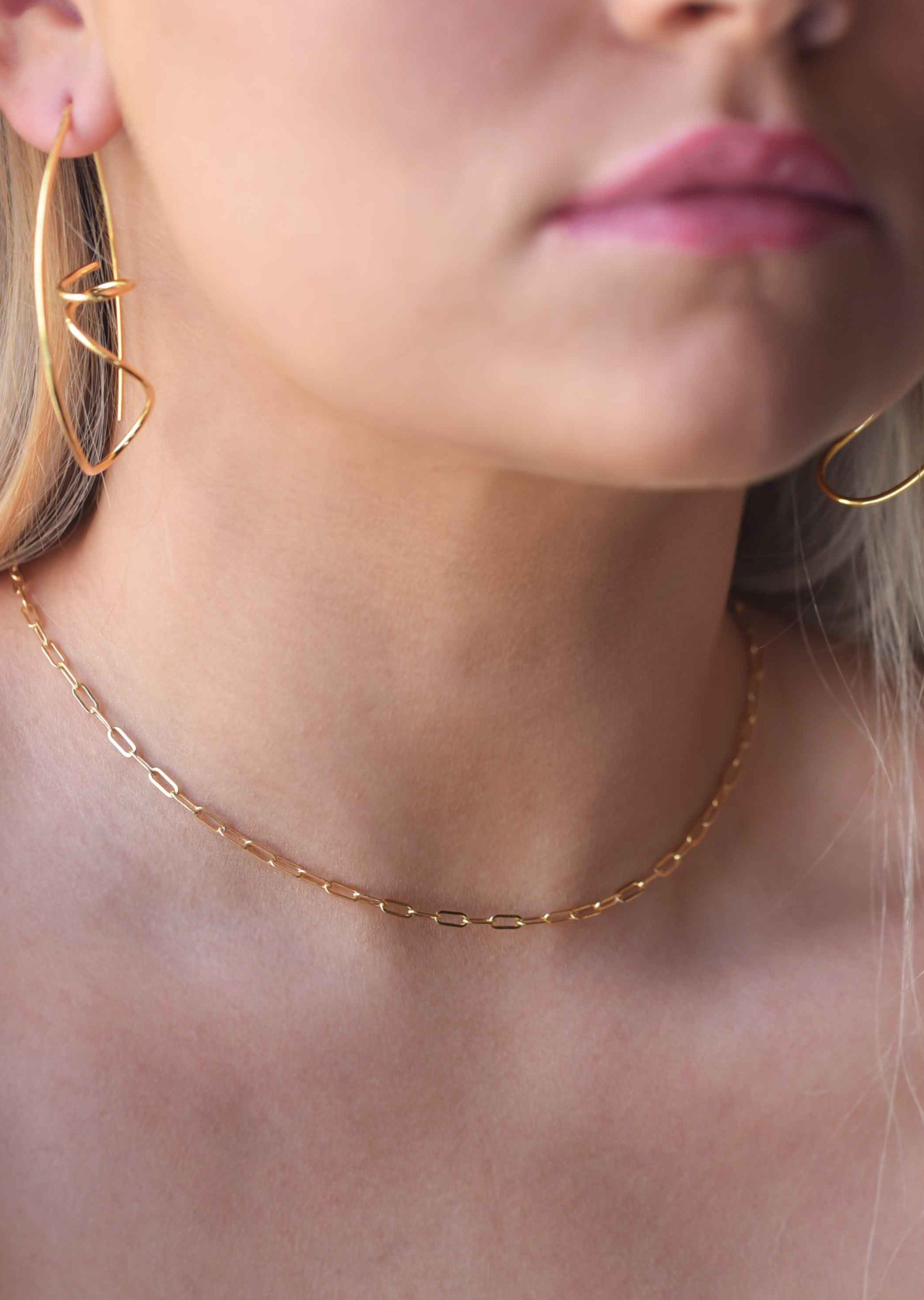 rectangle link chain paperclip chain chunky chain necklace