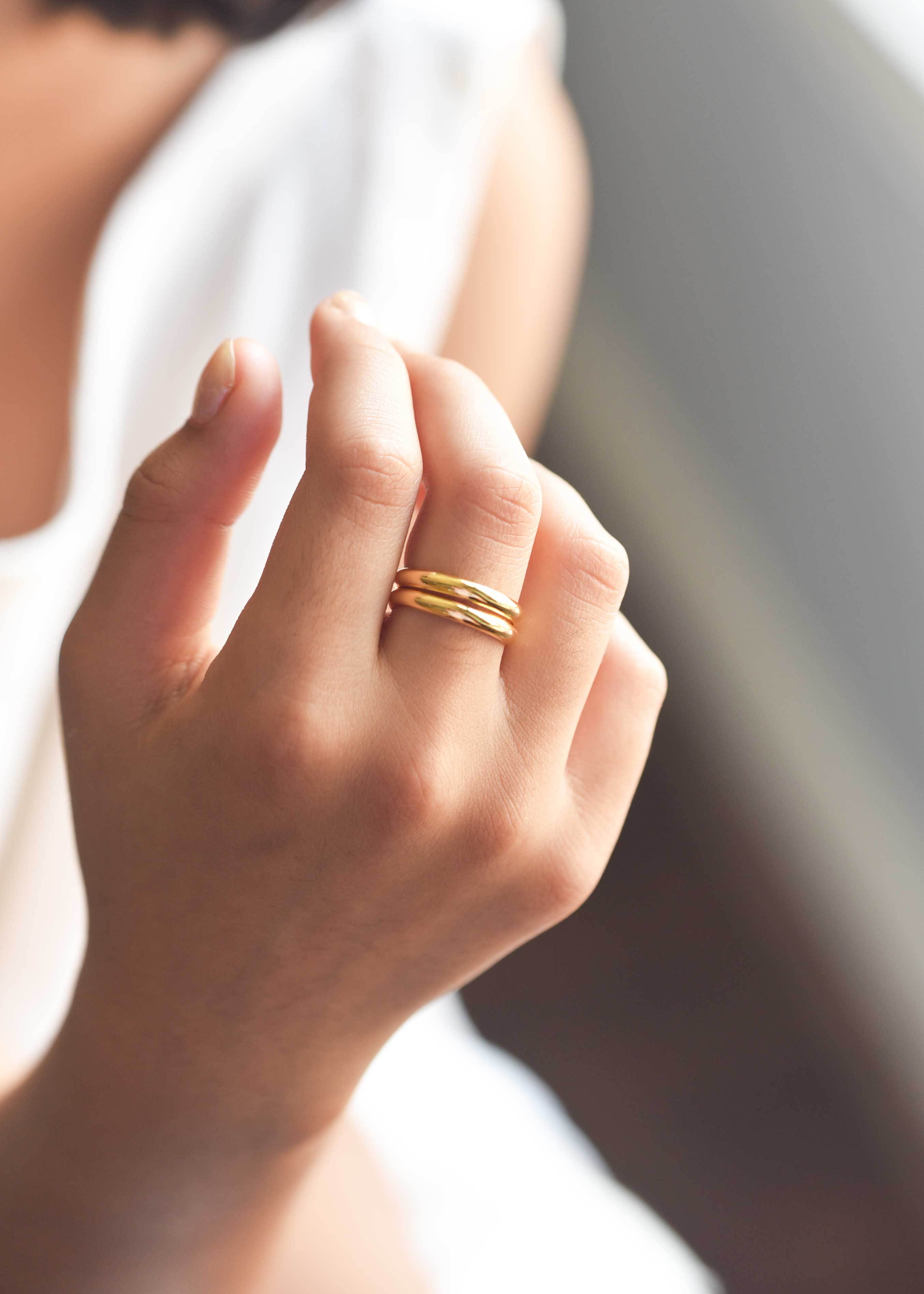 Gold stacking ring, thin stacking ring, skinny band, gold band