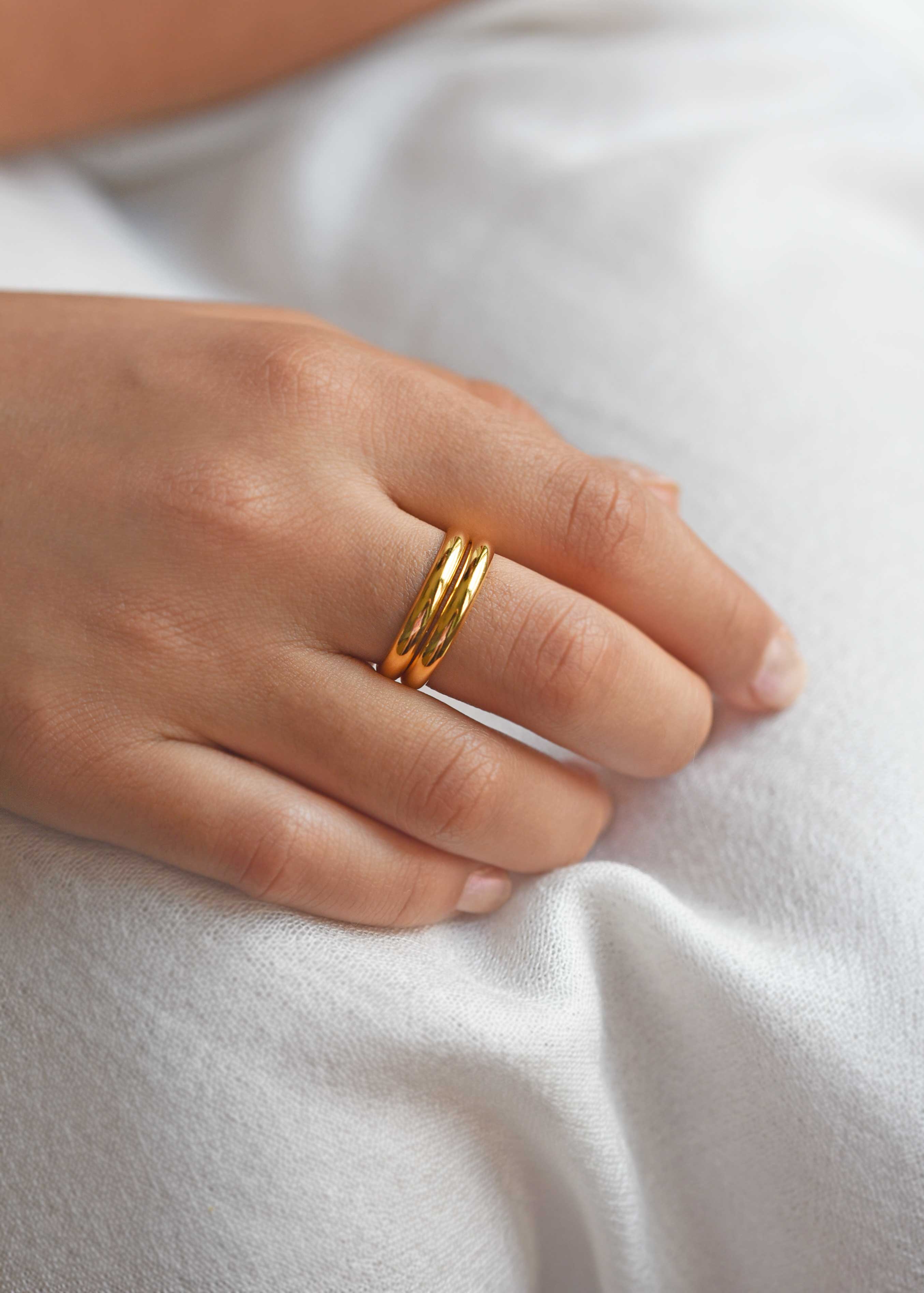 Gold stacking ring, thin stacking ring, skinny band, gold band