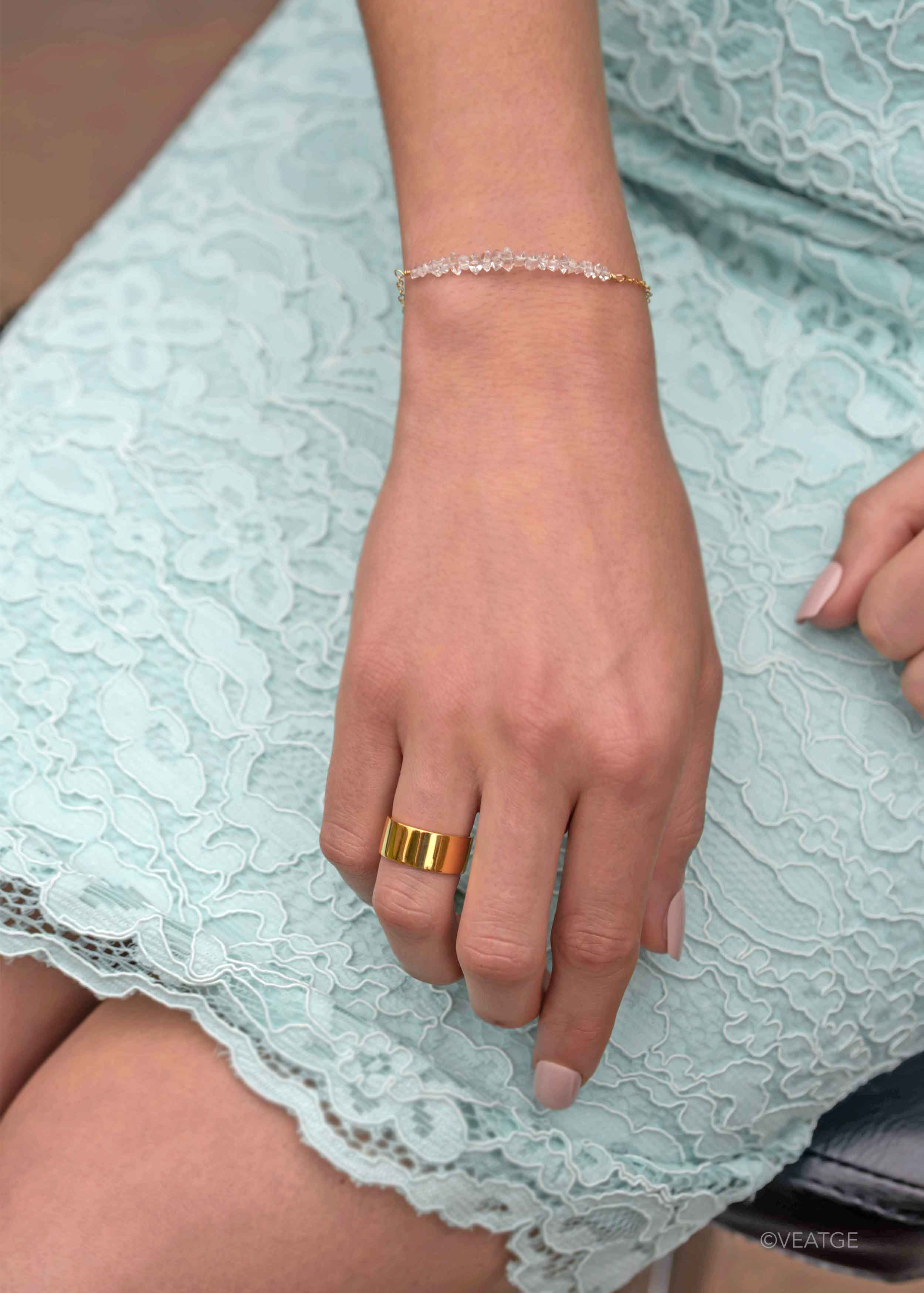 gold thick stacking cigar band ring