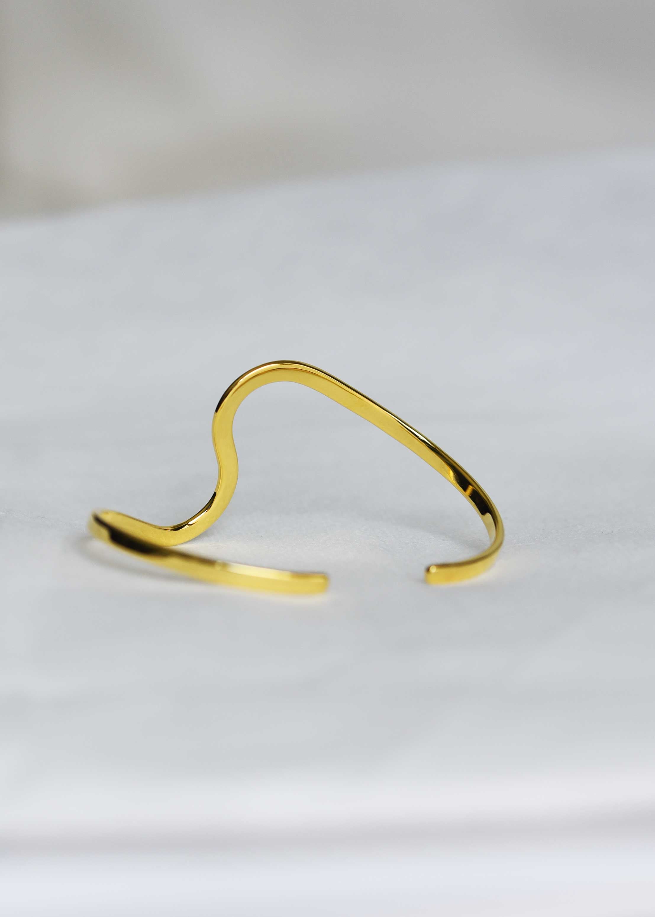Gold Statement Curve Bracelet