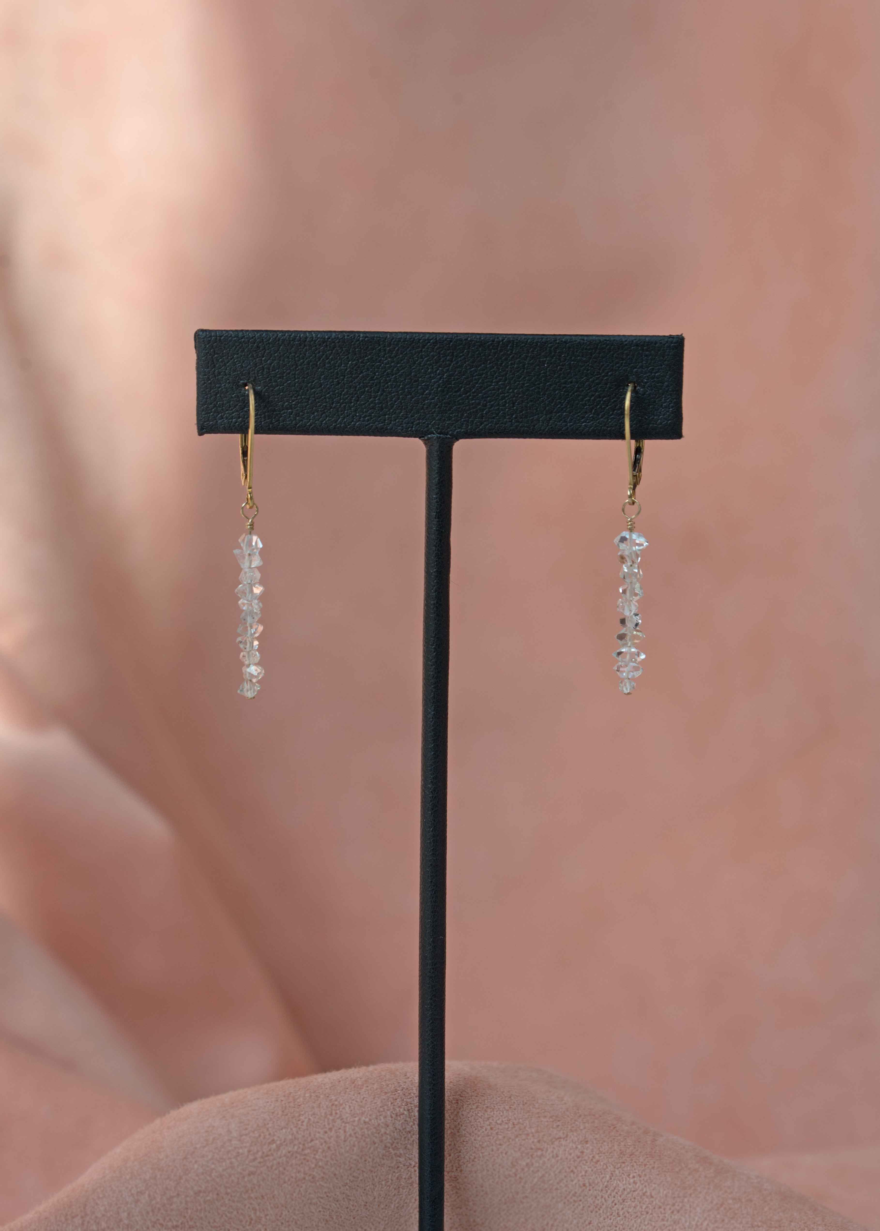 Herkimer Diamond Sparkle Earrings, Dangle Bridal Earrings