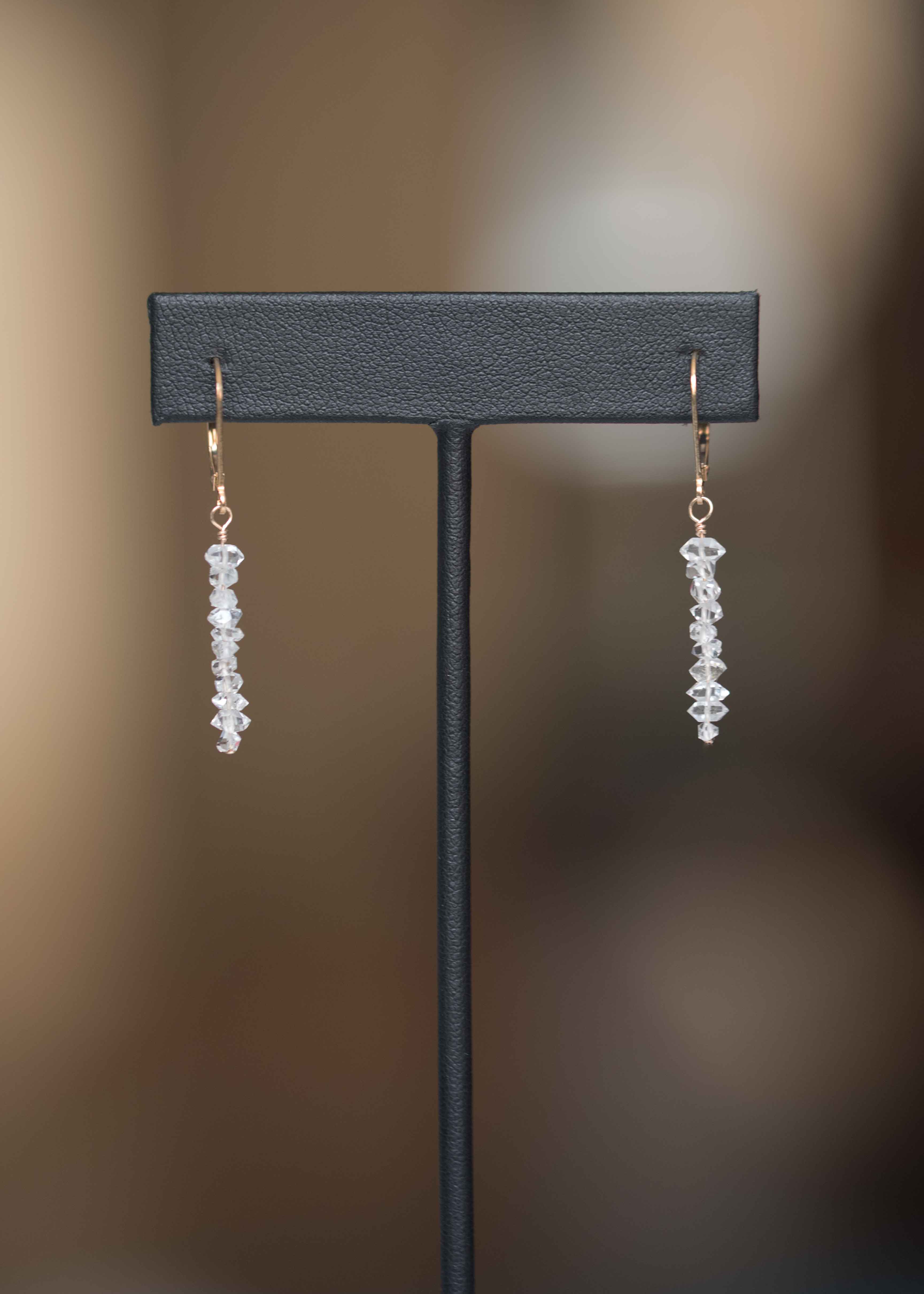 Herkimer Diamond Sparkle Earrings, Dangle Bridal Earrings