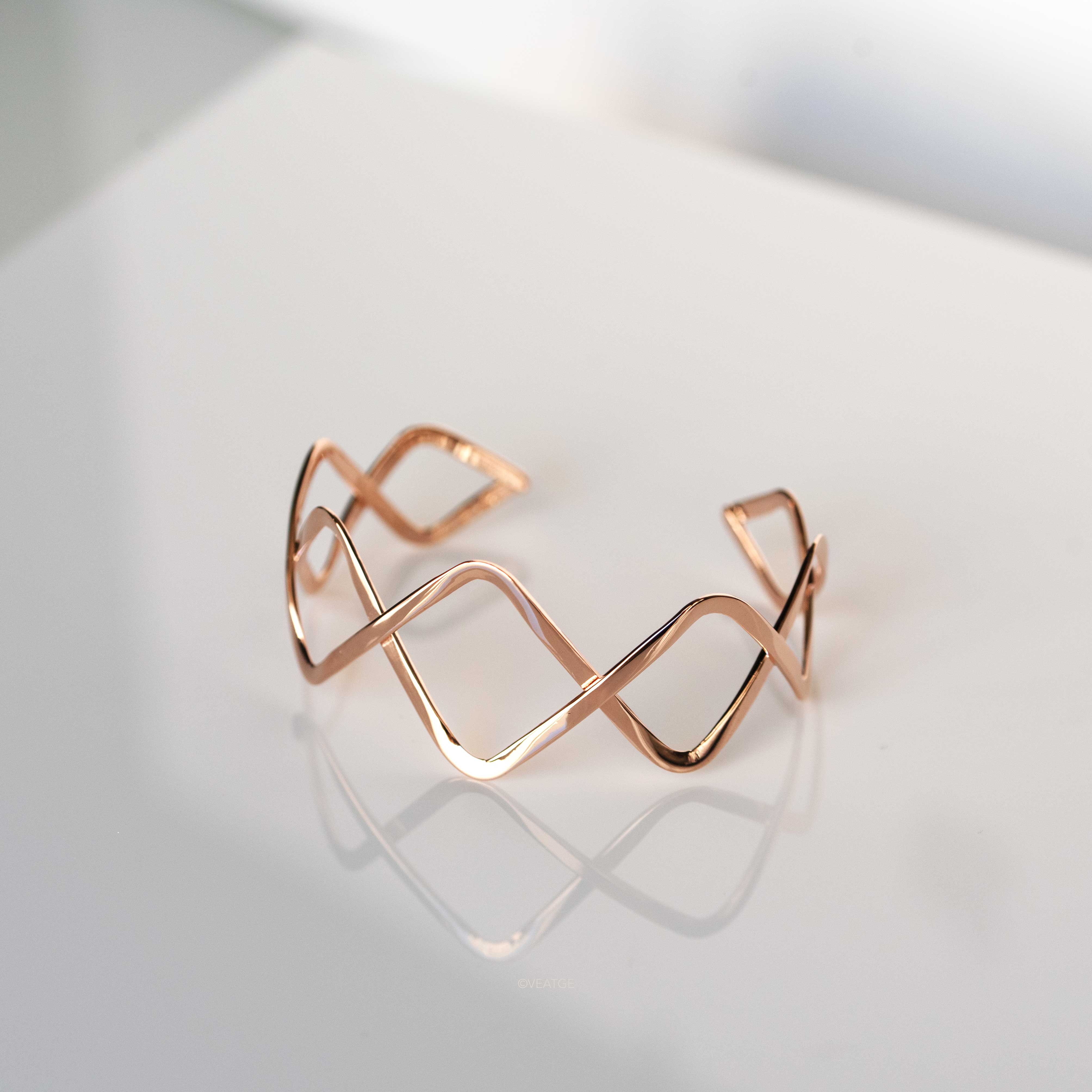 Infinity Cuff Bracelet for Women, best Rose gold gifts for her, Statement Jewelry