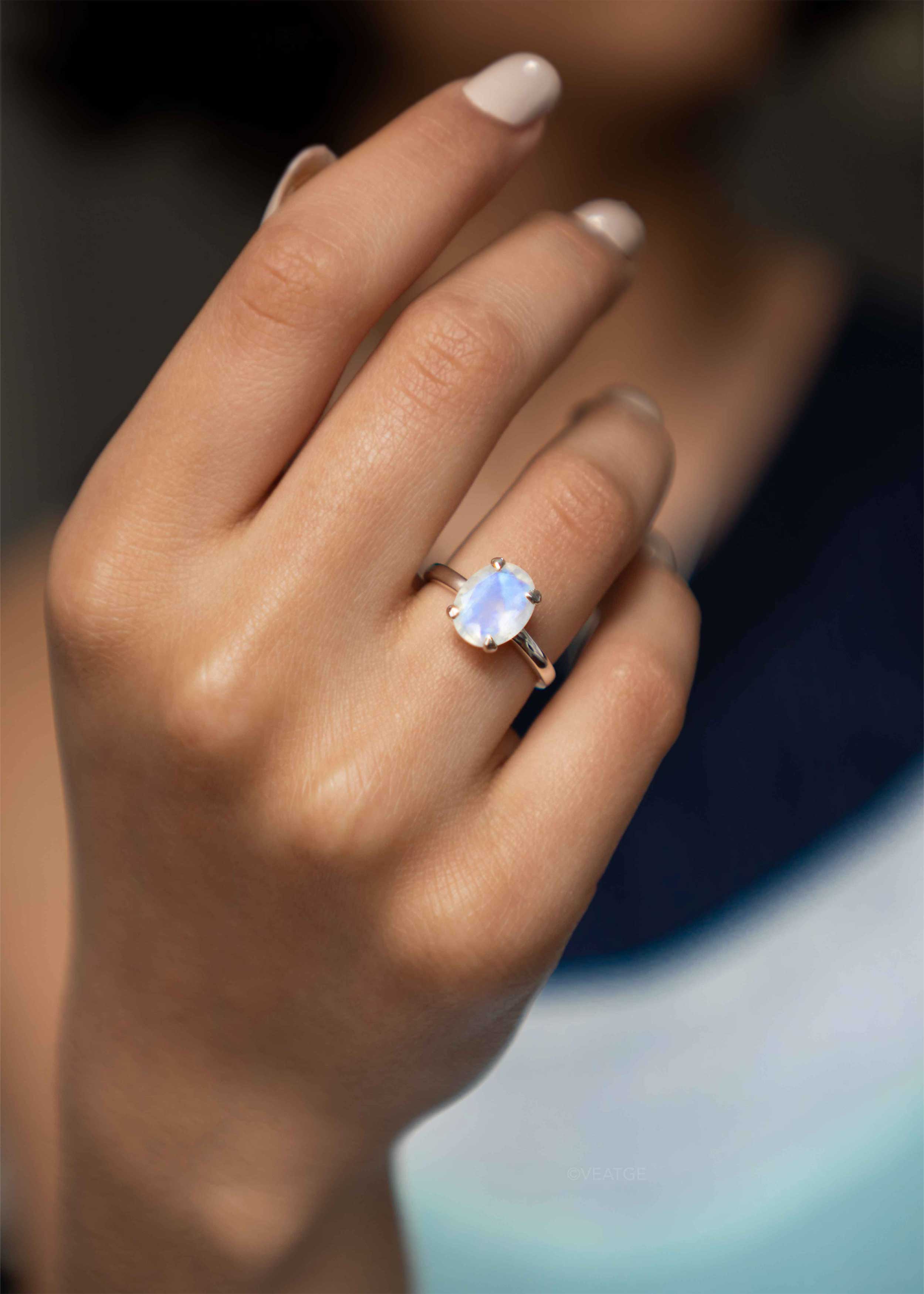 Gold Moonstone Ring