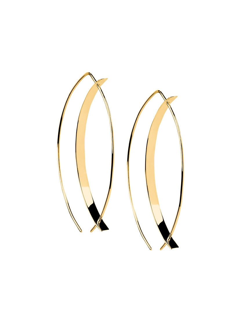Marquise Wire Hoops - Earrings - Gold