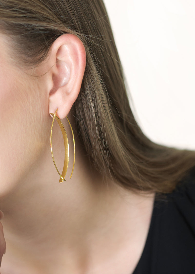 Marquise Wire Statement Earrings - Gold Vermeil