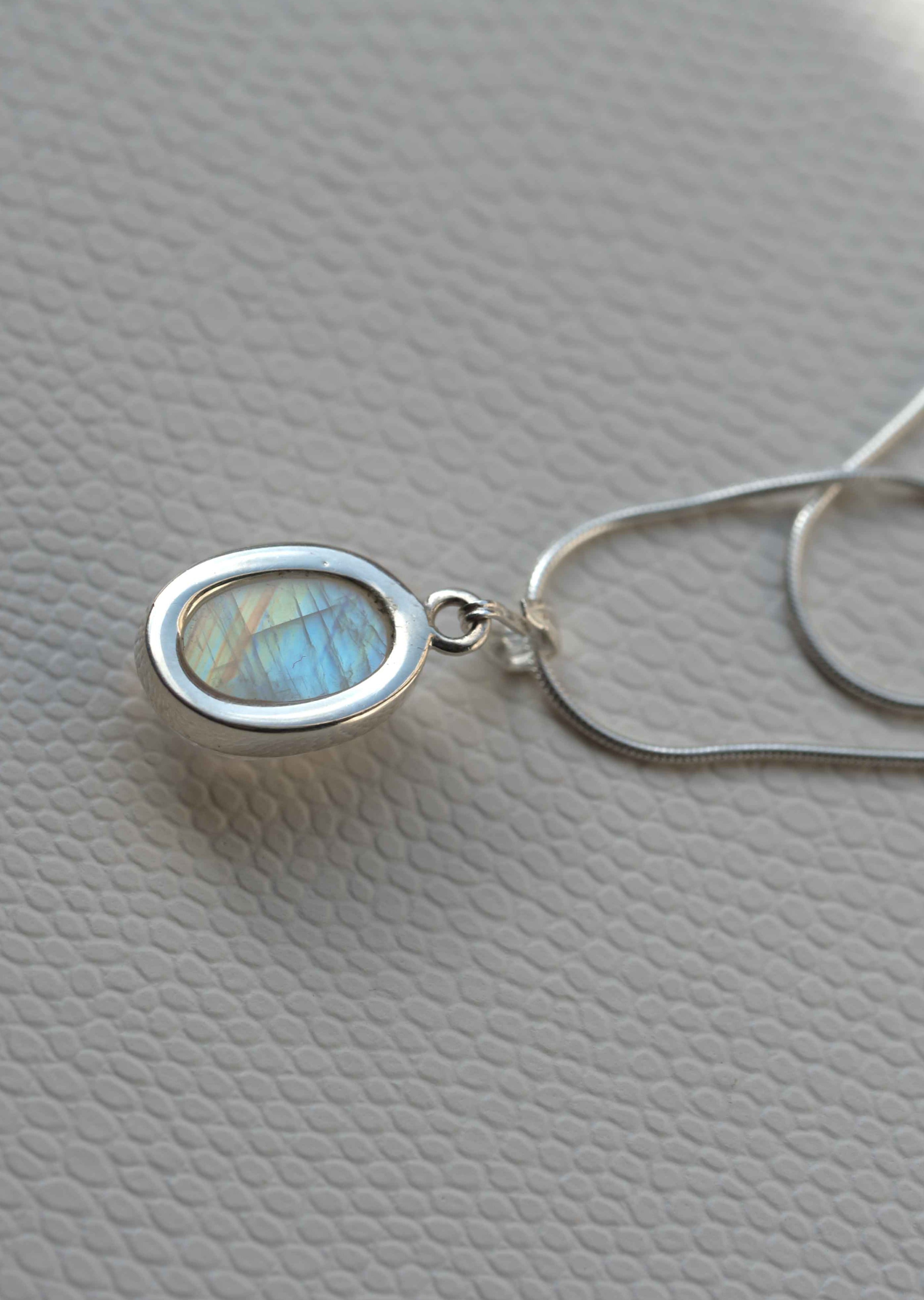 Large Moonstone Necklace in Sterling Silver