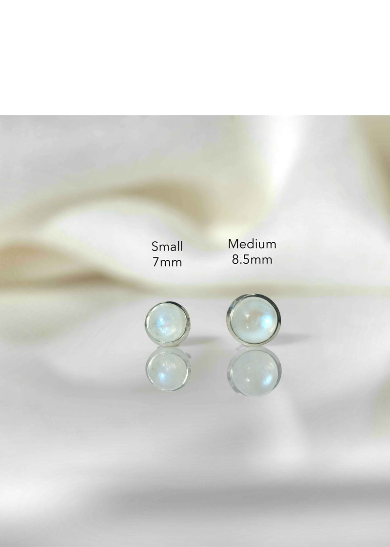 Moonstone Stud Earrings in Sterling Silver