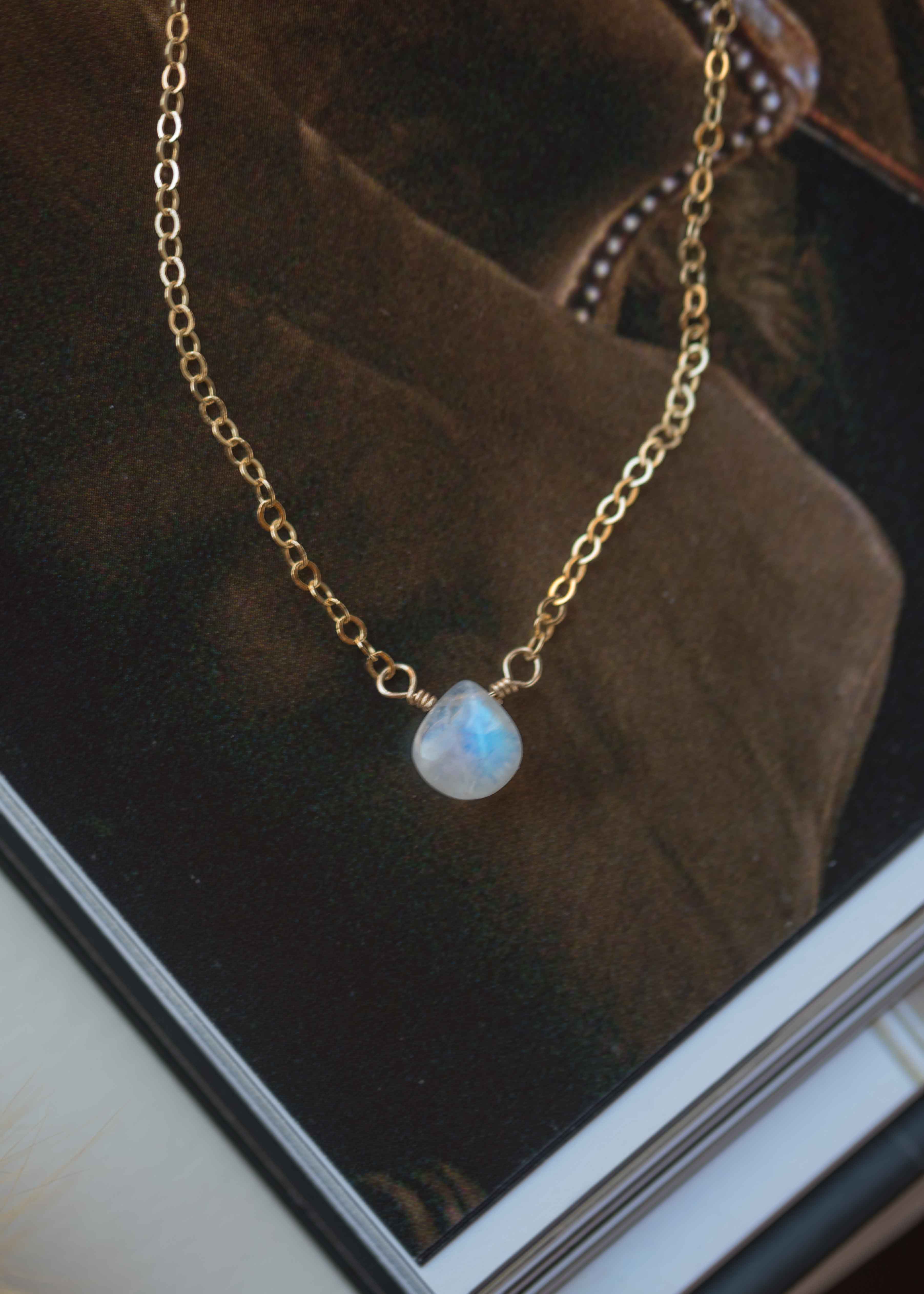 Moonstone Gold Layering Necklace