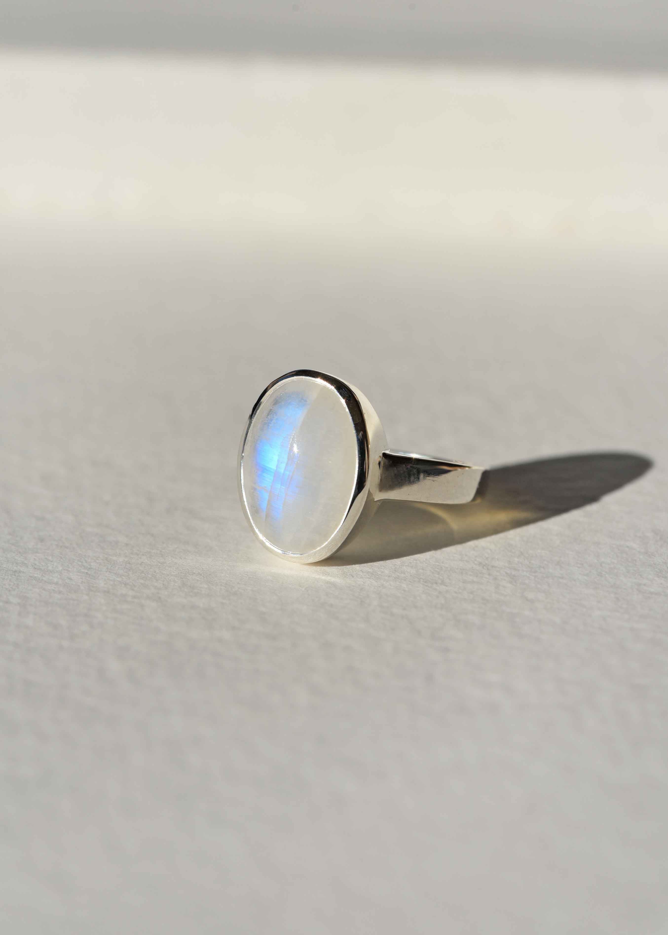 Wide silver ring with rainbow moonstone, large stone ring silver gold plated, unique hotsell ring with AAA natural stone, artisan jewelry