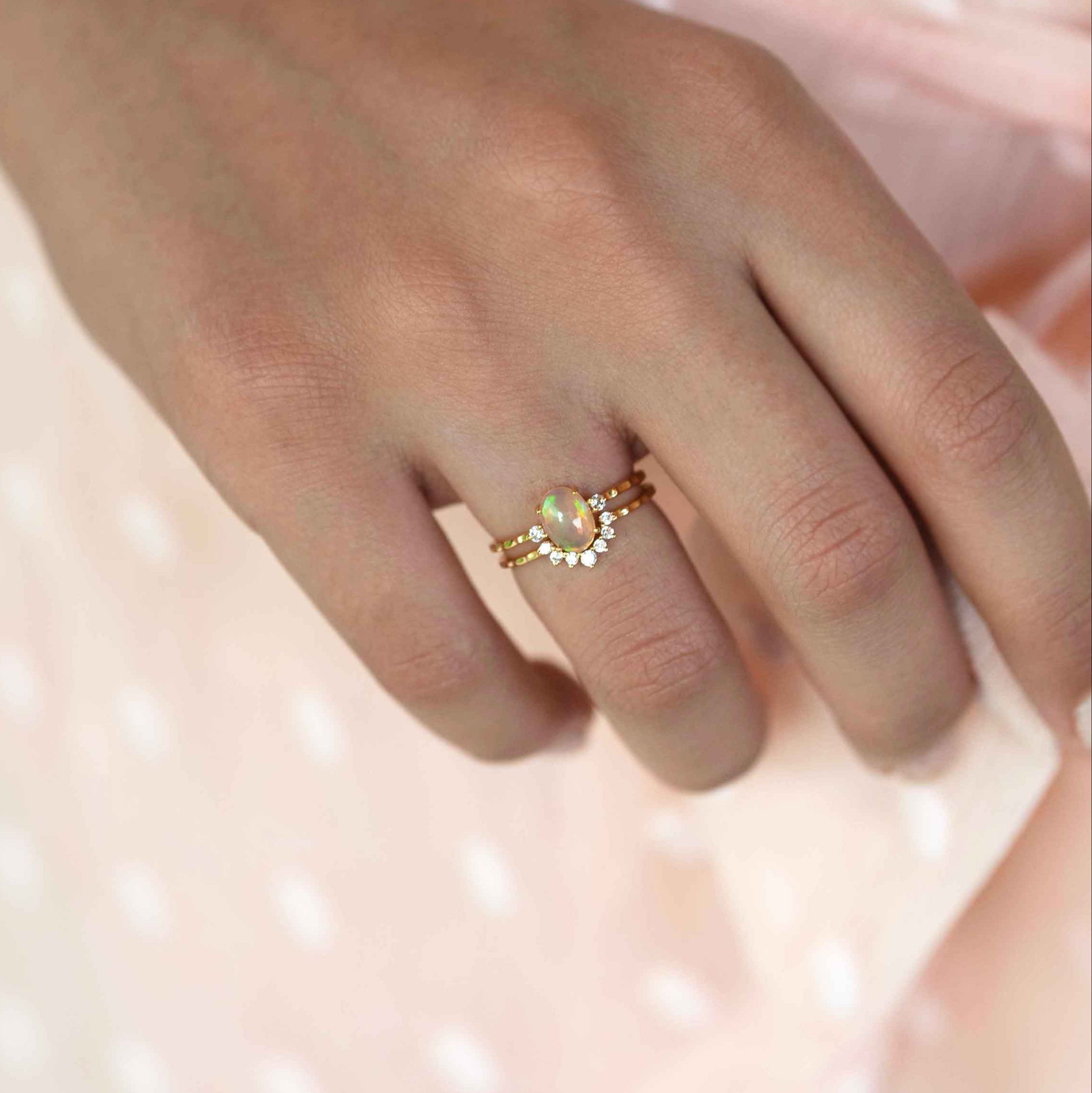 OPAL RING NATURAL GENUINE OCTOBER BIRTHSTONE