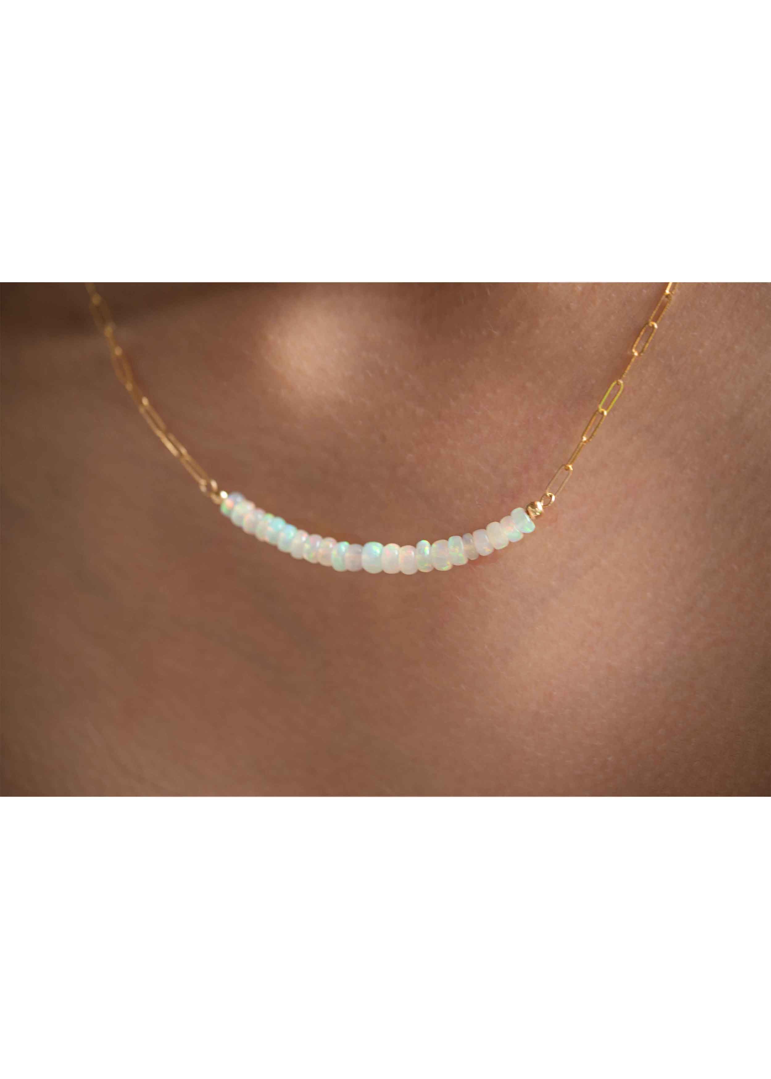 OPAL CURVED BAR NECKLACE