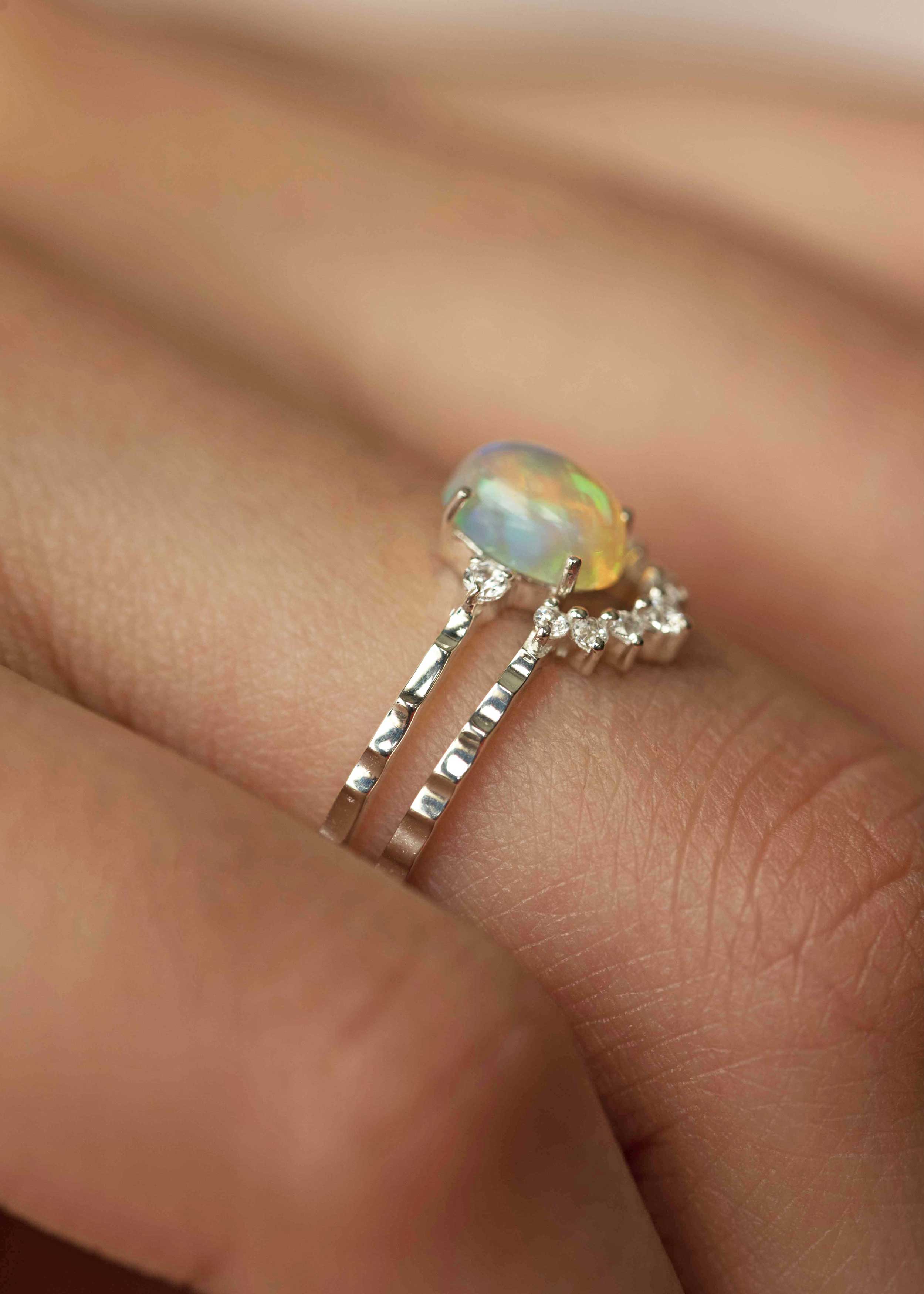 opal ring stacking jewelry