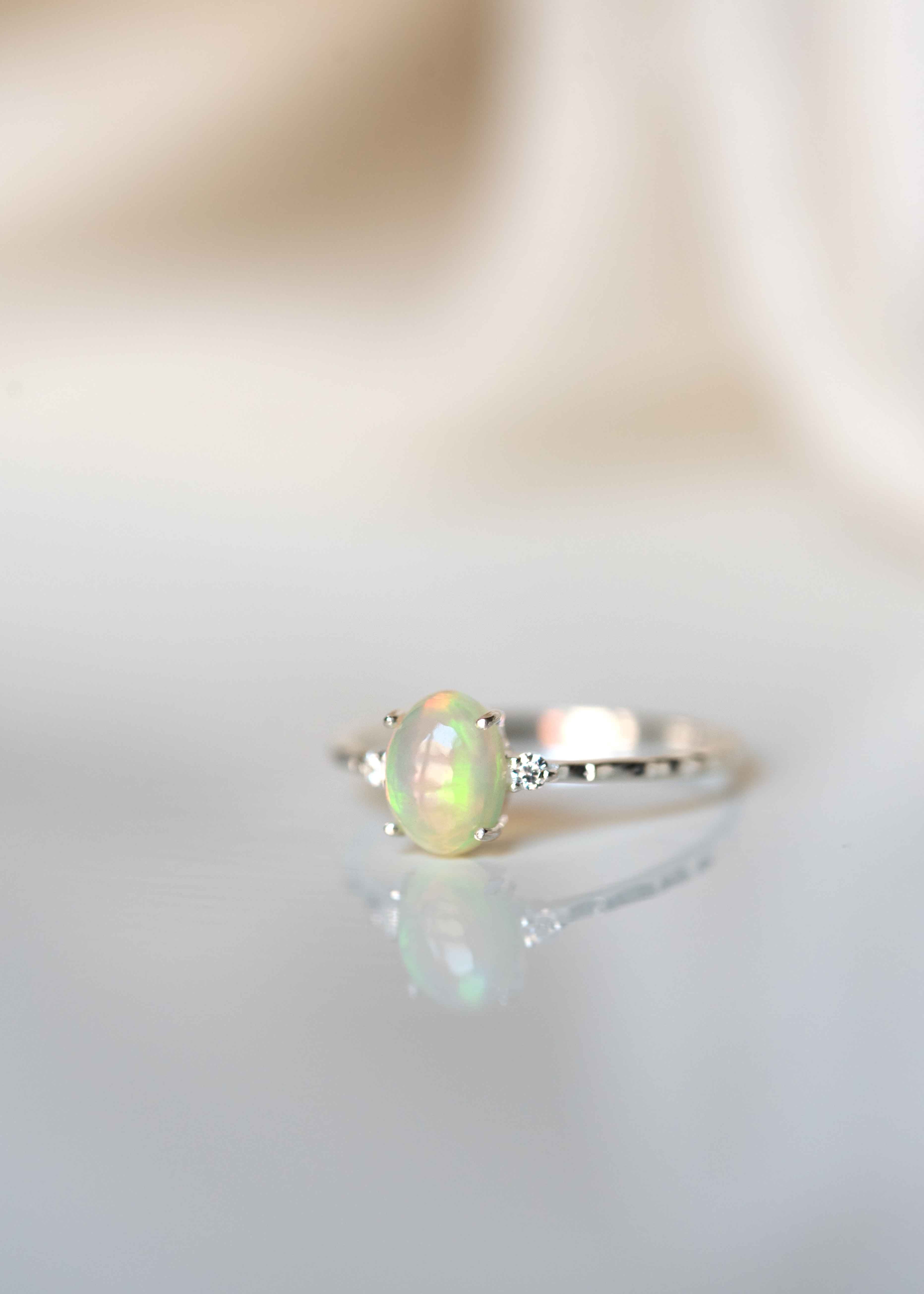 Opal Stacking Ring Set Sterling Silver