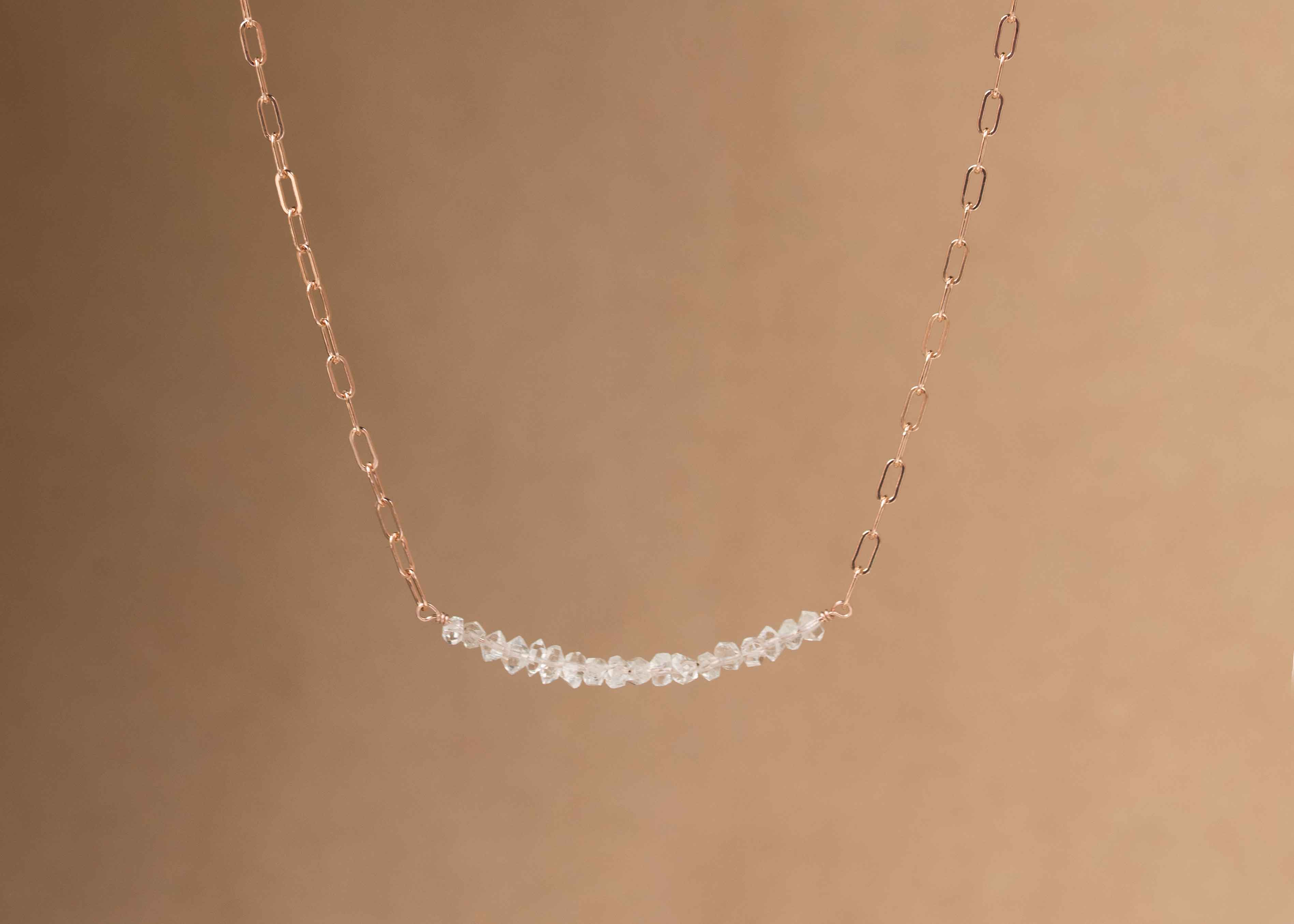 herkimer necklace gold sparkle bridal delicate gifts