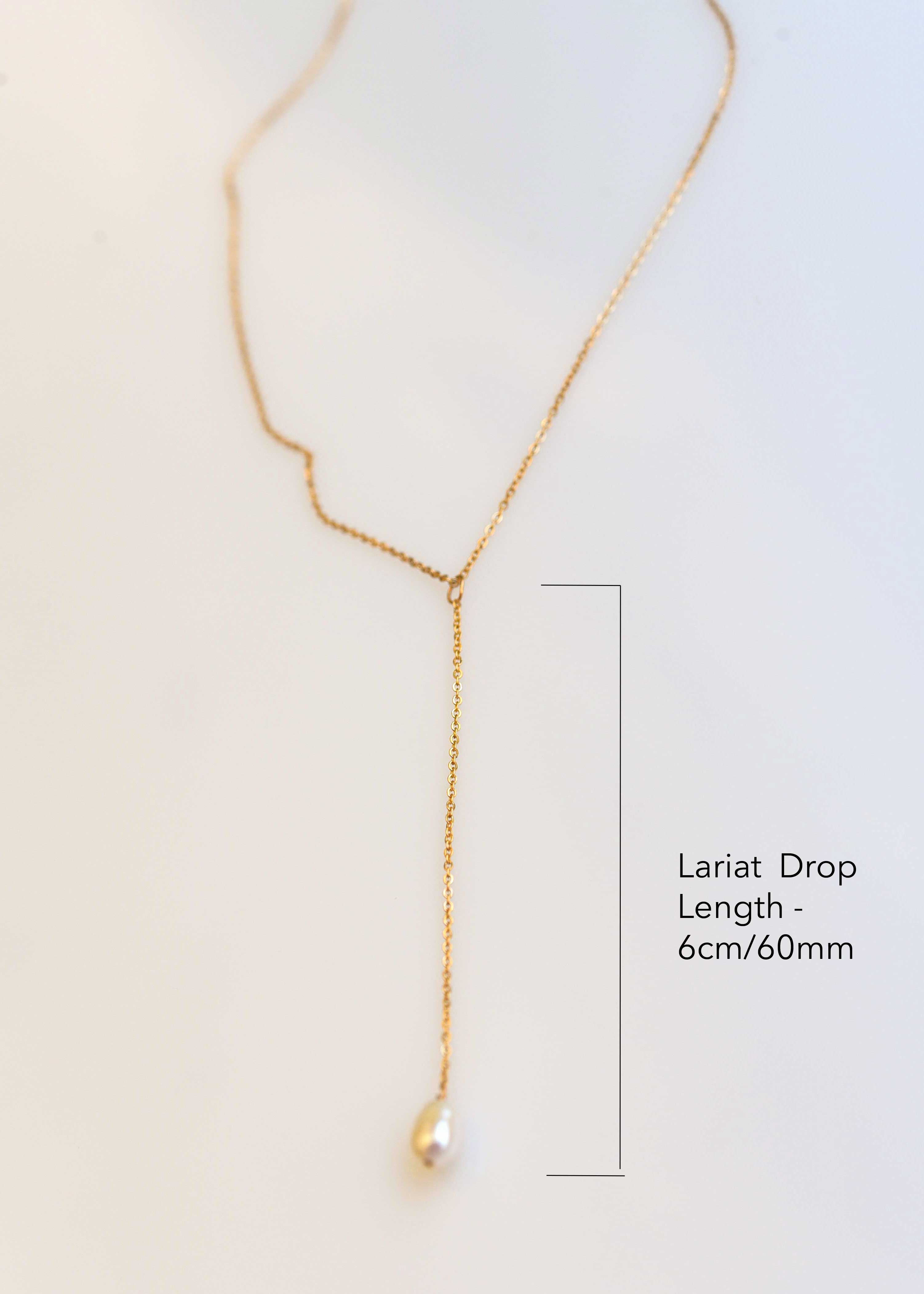 Pearl Lariat Necklace Simple Gold Y necklace Bridal Wedding