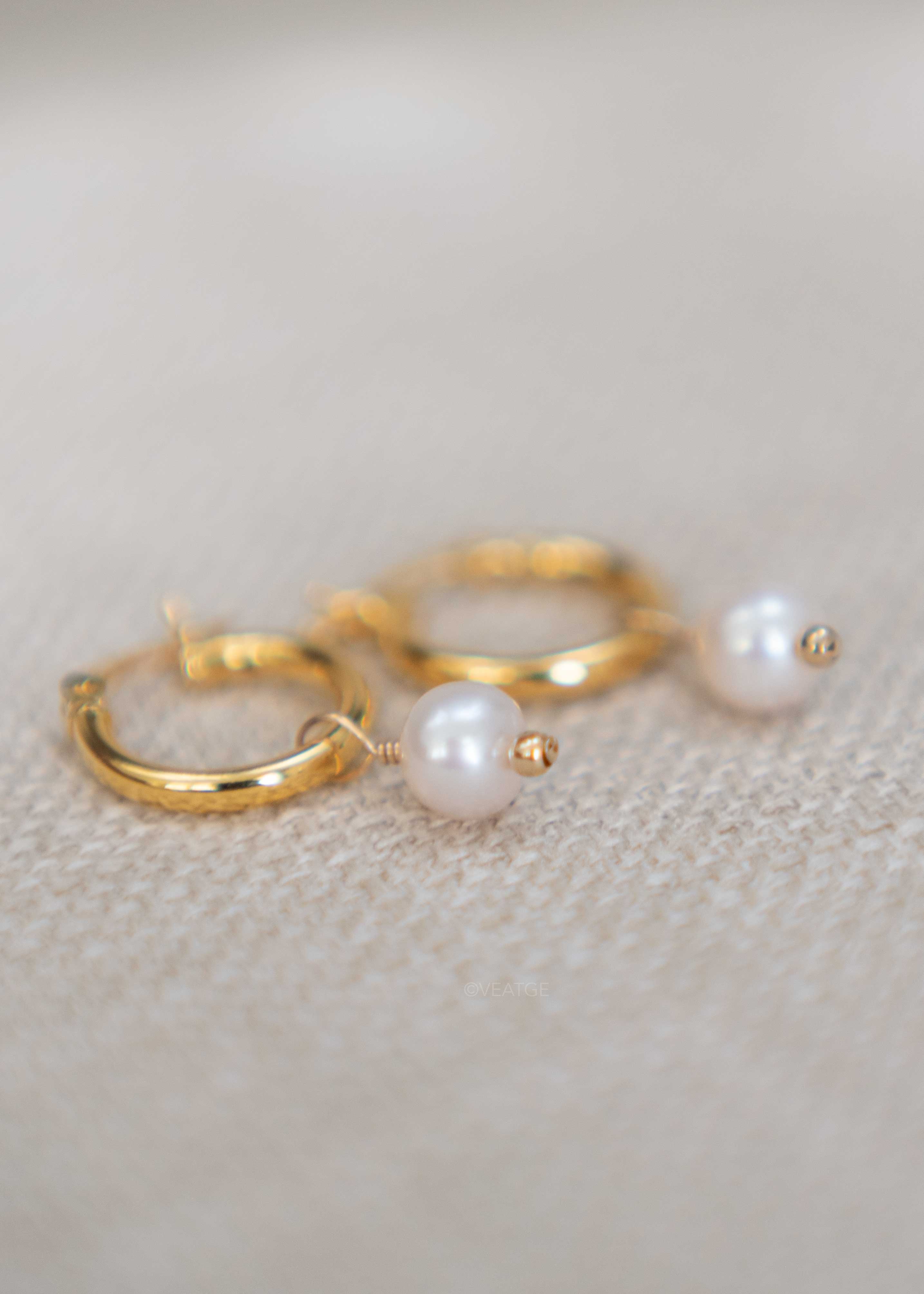 classic gold pearl hoop earrings bridal wedding bridesmaid gifts