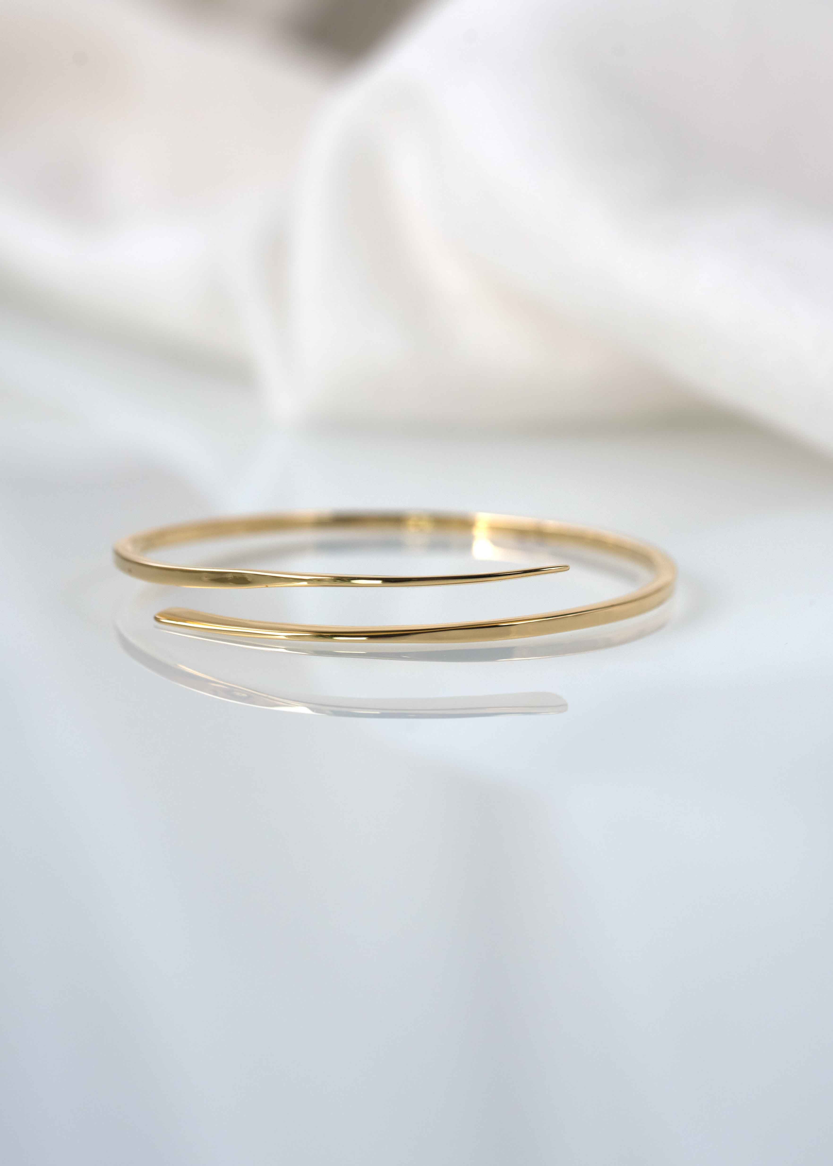 gold bangle, crossover bangle, minimal adjustable bracelet for women anniversary gifts