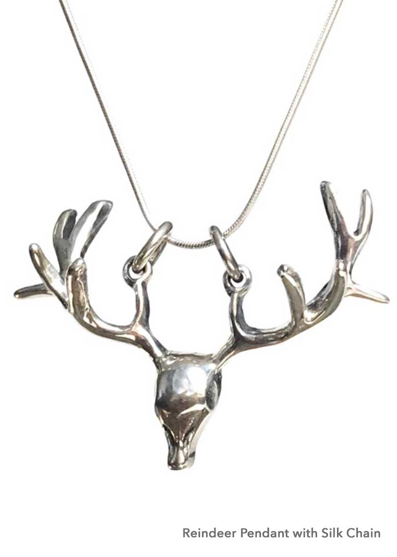 deer antler pendant, Christmas necklace, women's hunting gift