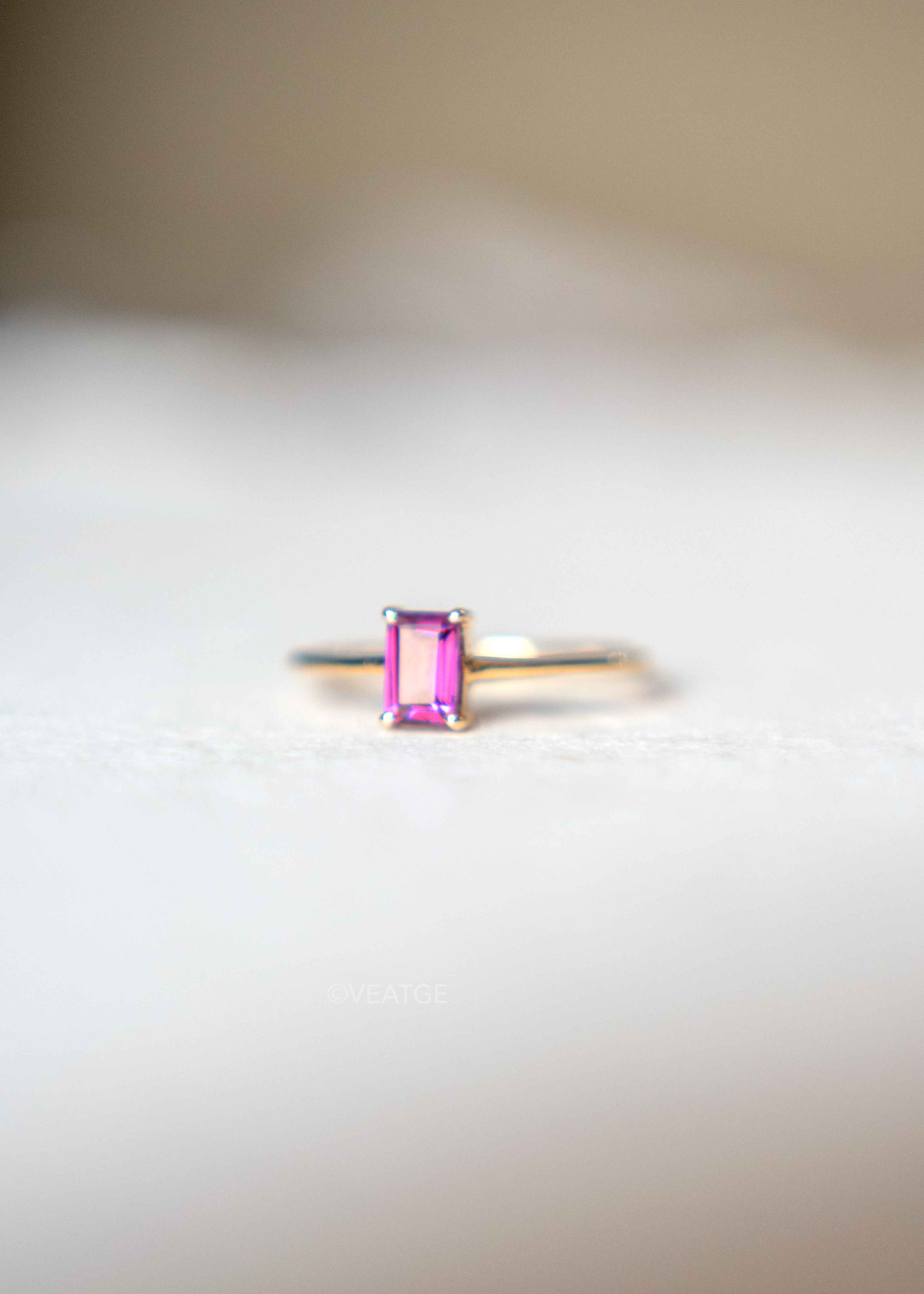 Rhodolite Garnet January Birthstone Gold Ring Delicate Minimal Genuine Gemstone Gifts for Women